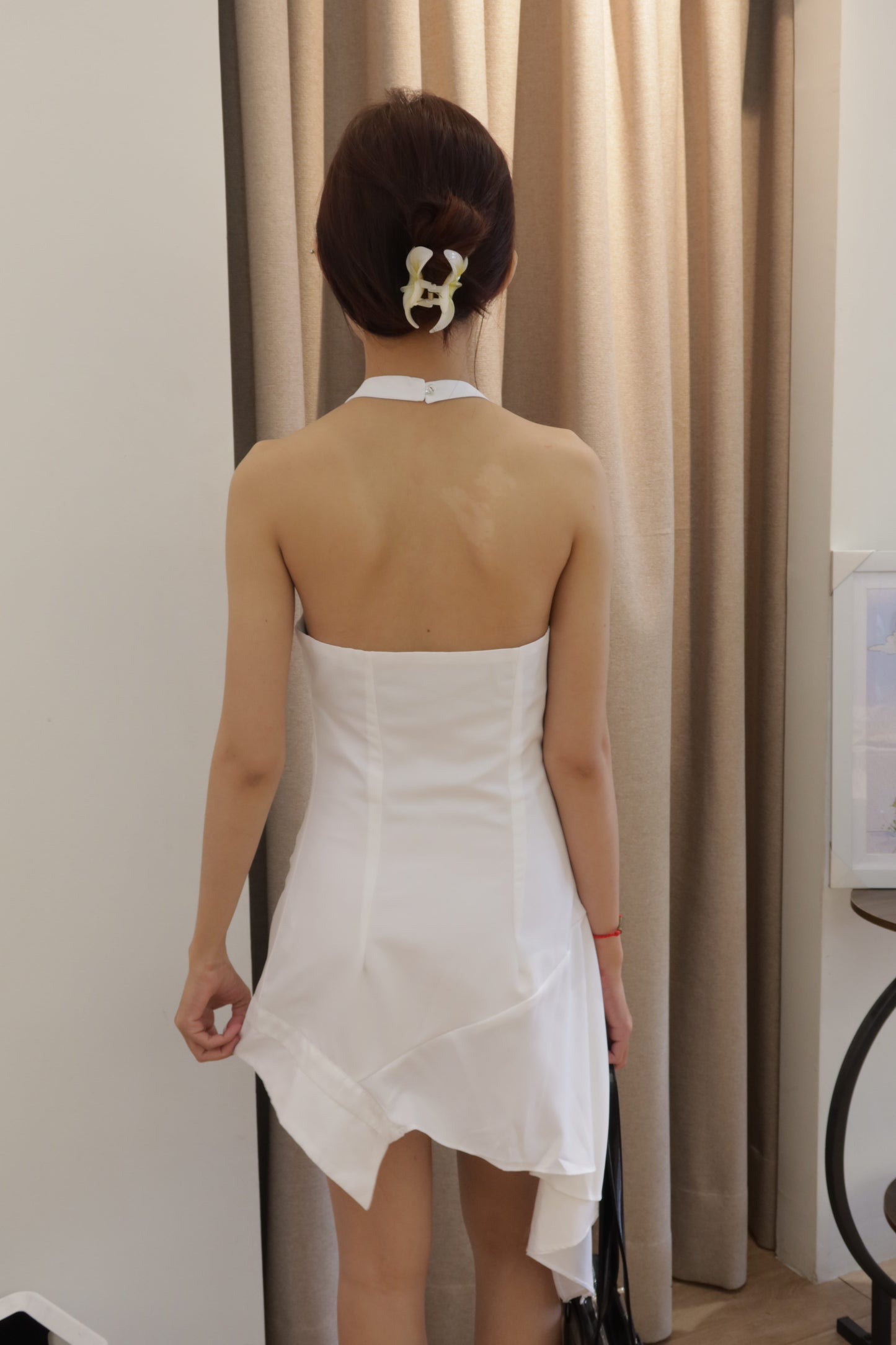 Sleeveless white dress