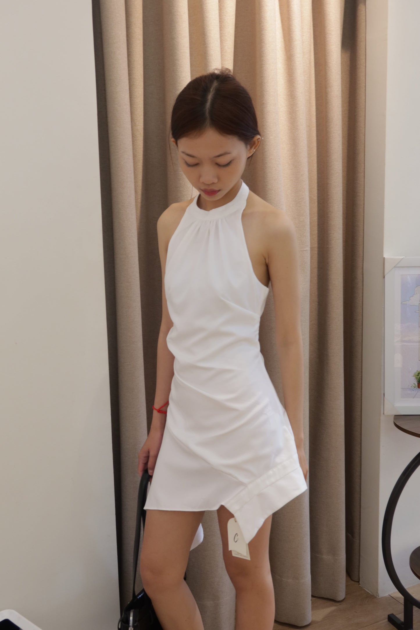 Sleeveless white dress