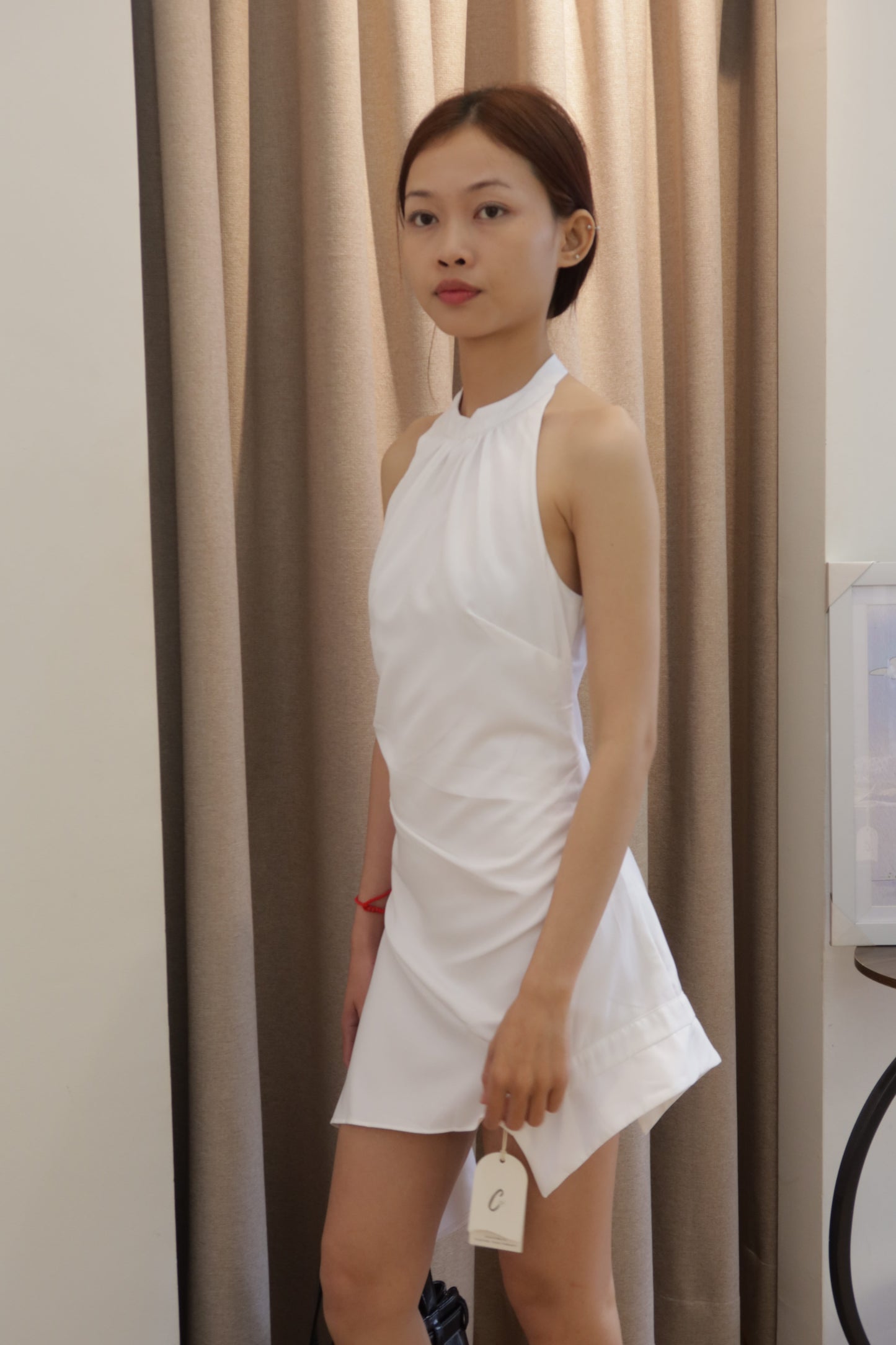 Sleeveless white dress