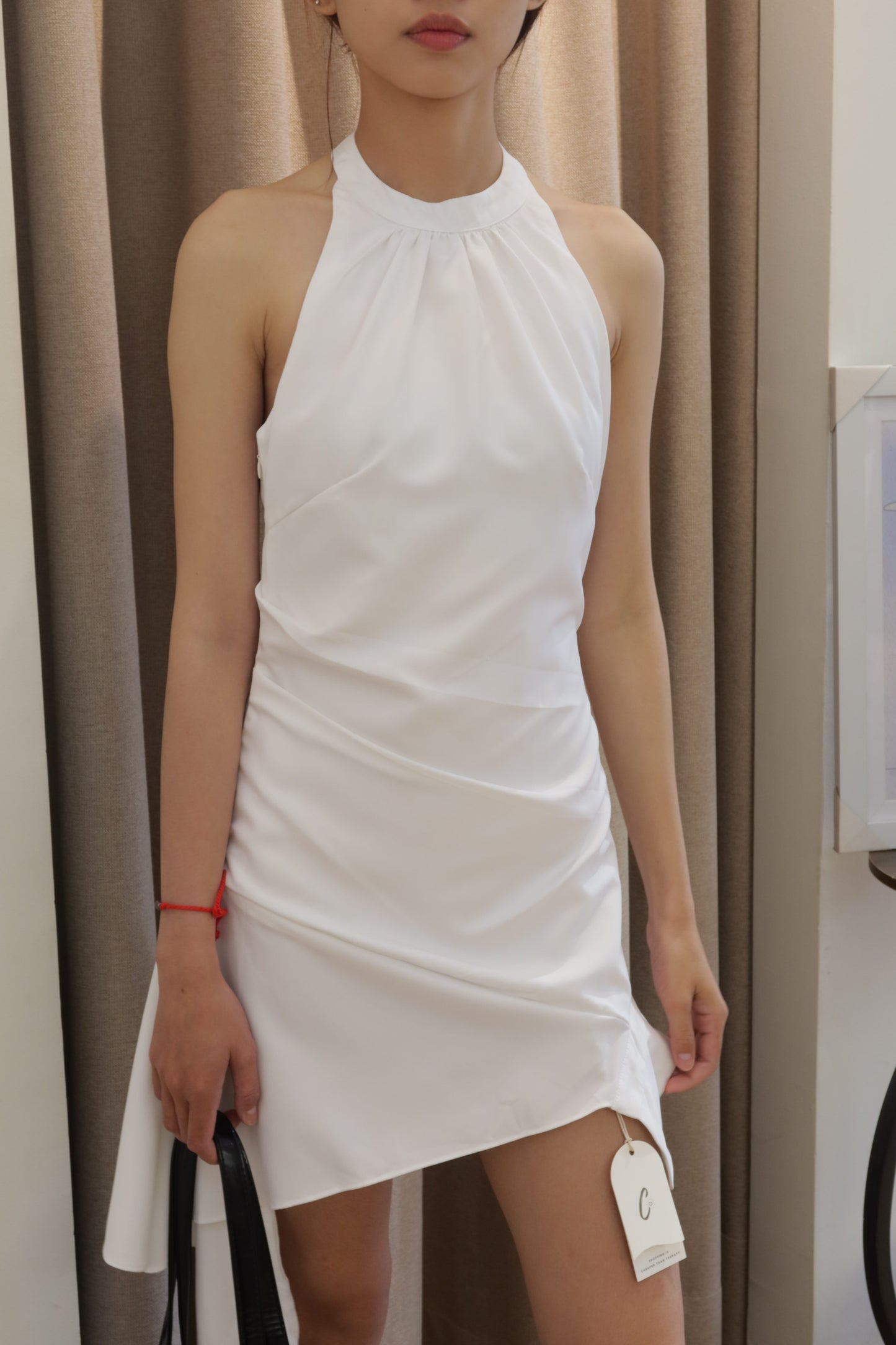 Sleeveless white dress