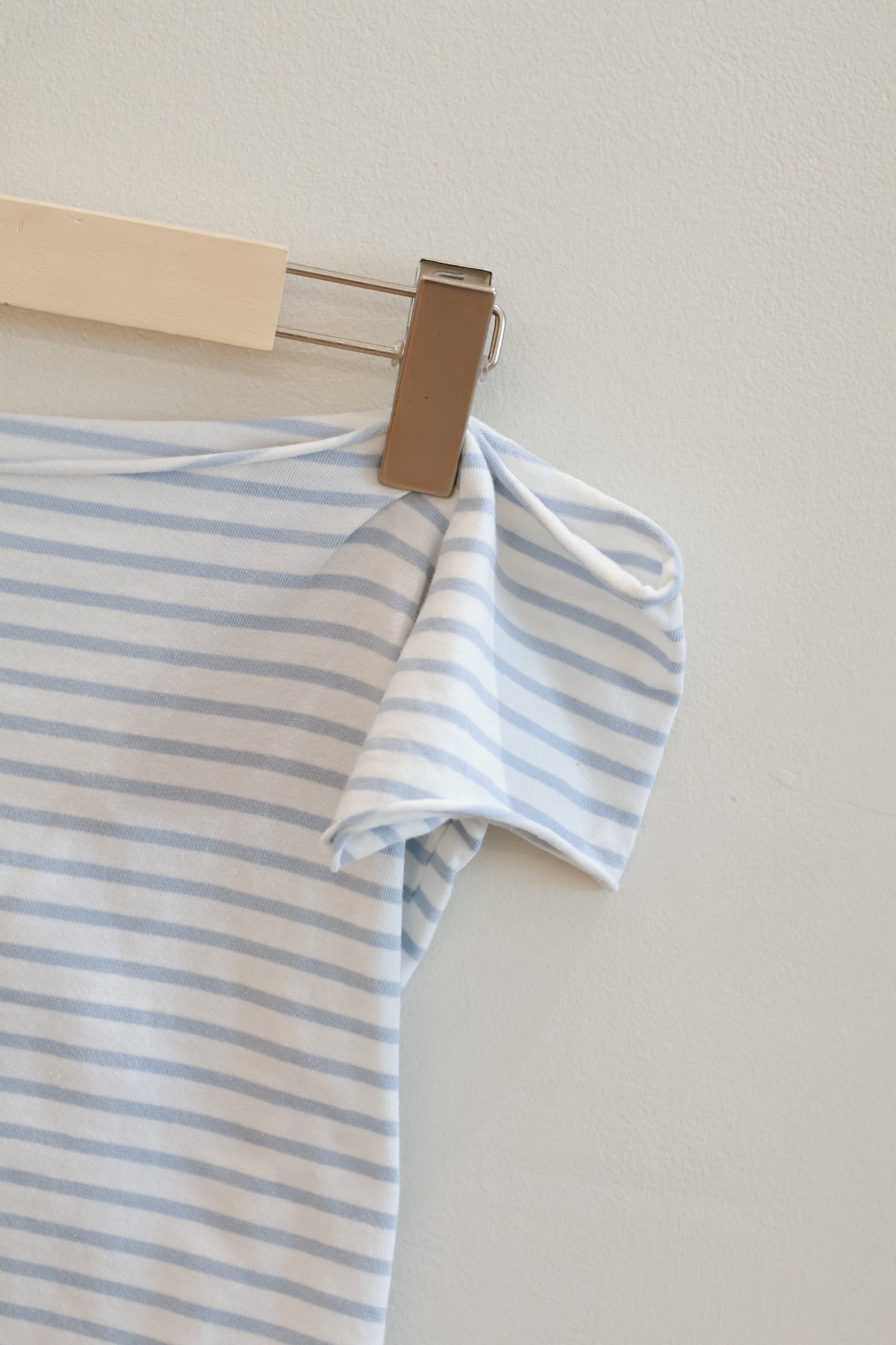 BRANDY BLUE STRIPED OFF SHOULDER TEE