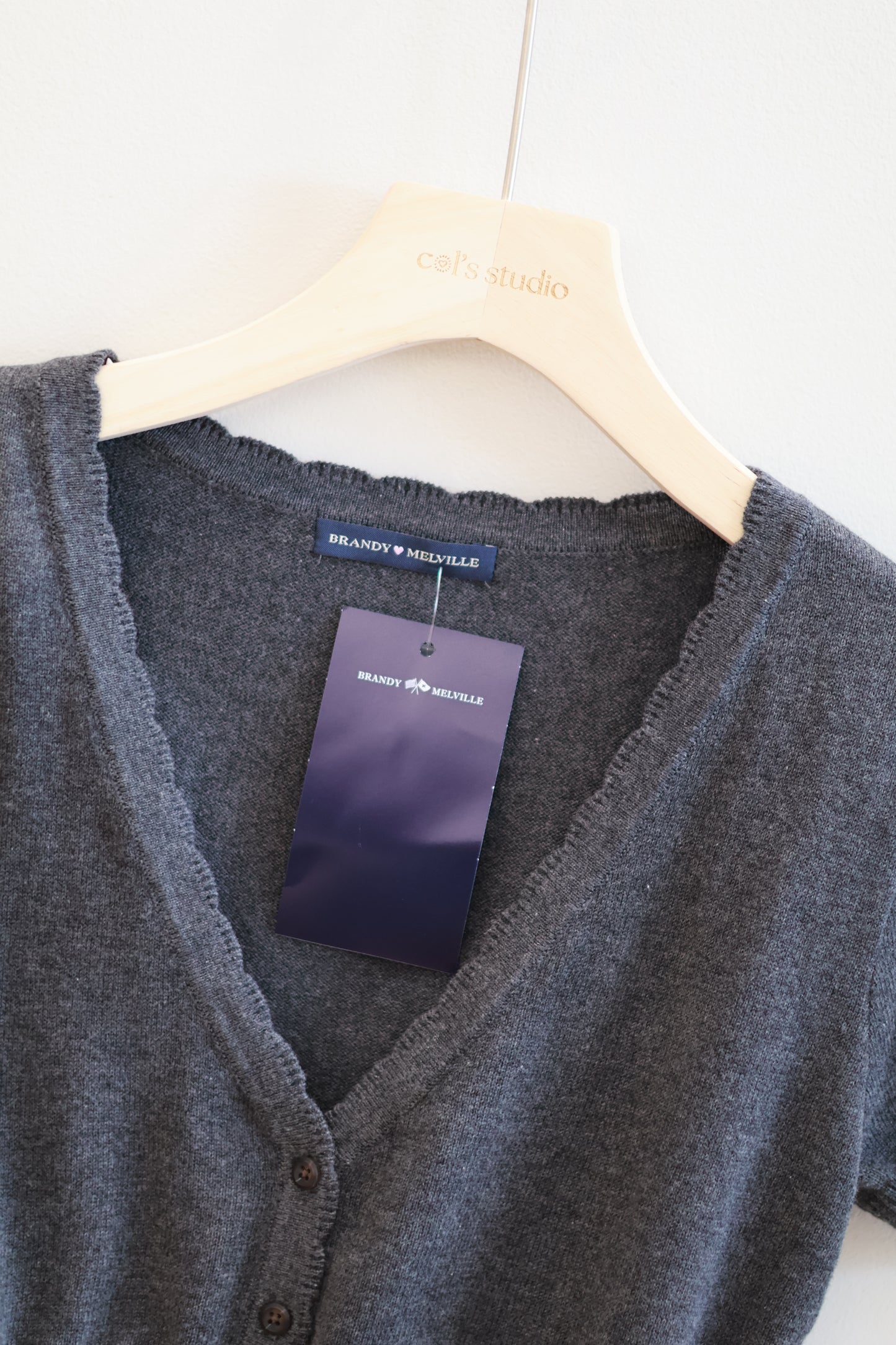 BRANDY GRAY SHORT SLEEVE CARDIGAN
