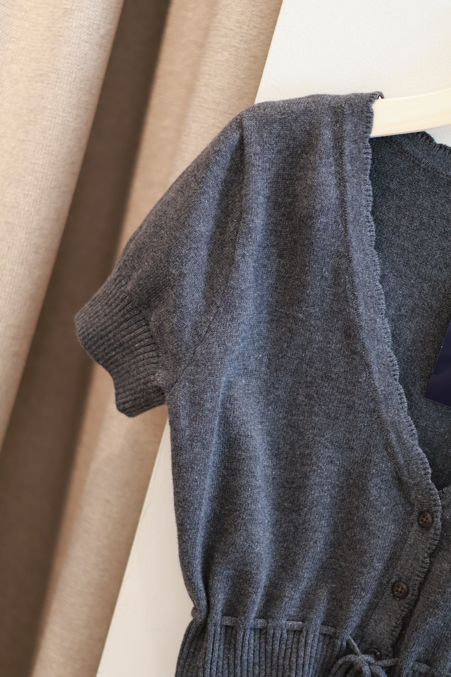 BRANDY GRAY SHORT SLEEVE CARDIGAN