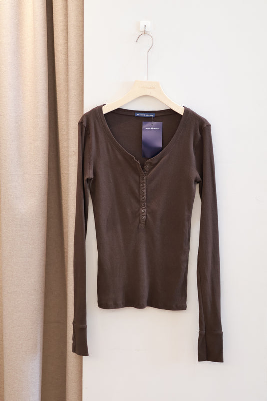 BRANDY BROWN RIBBED LONG SLEEVE
