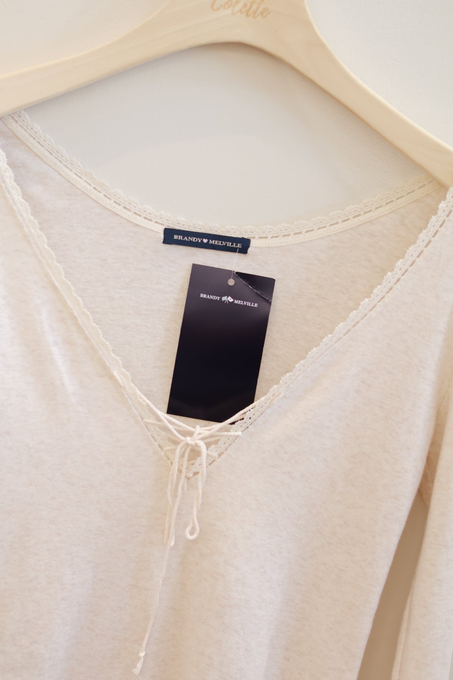 BRANDY BEIGE LONG SLEEVE LACE DETAIL