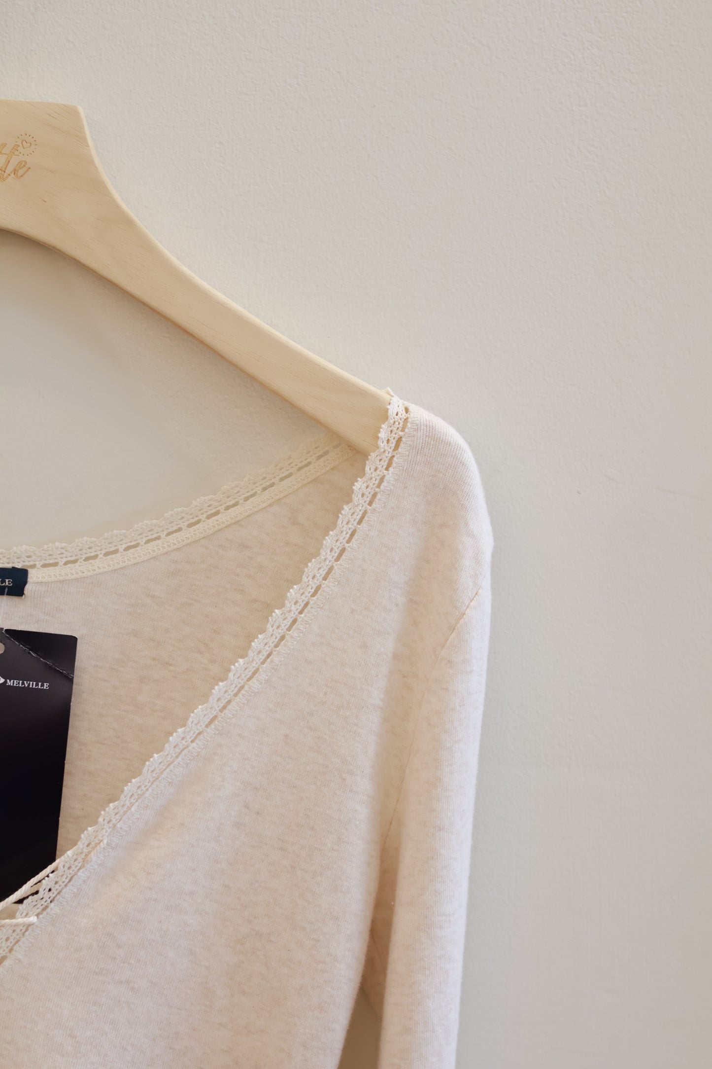 BRANDY BEIGE LONG SLEEVE LACE DETAIL