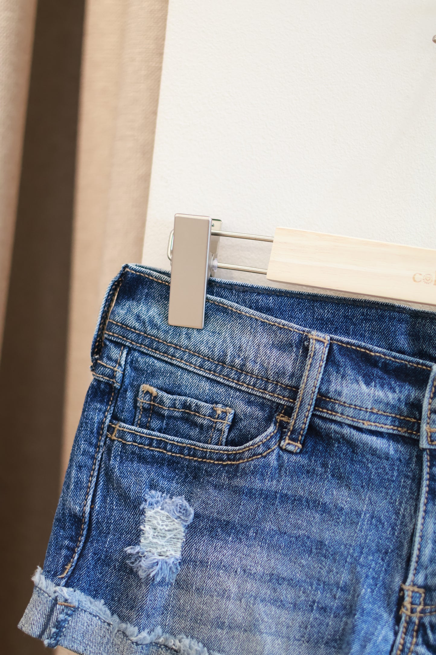 BRANDY RIPPED DENIM SHORTS