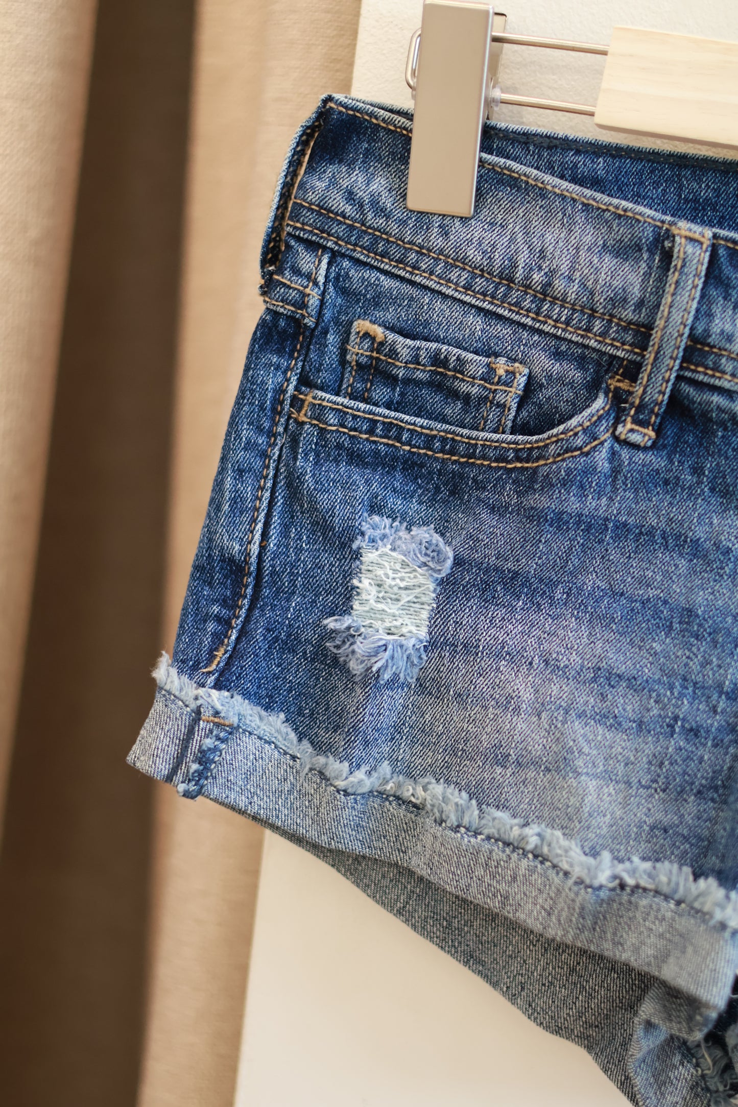 BRANDY RIPPED DENIM SHORTS