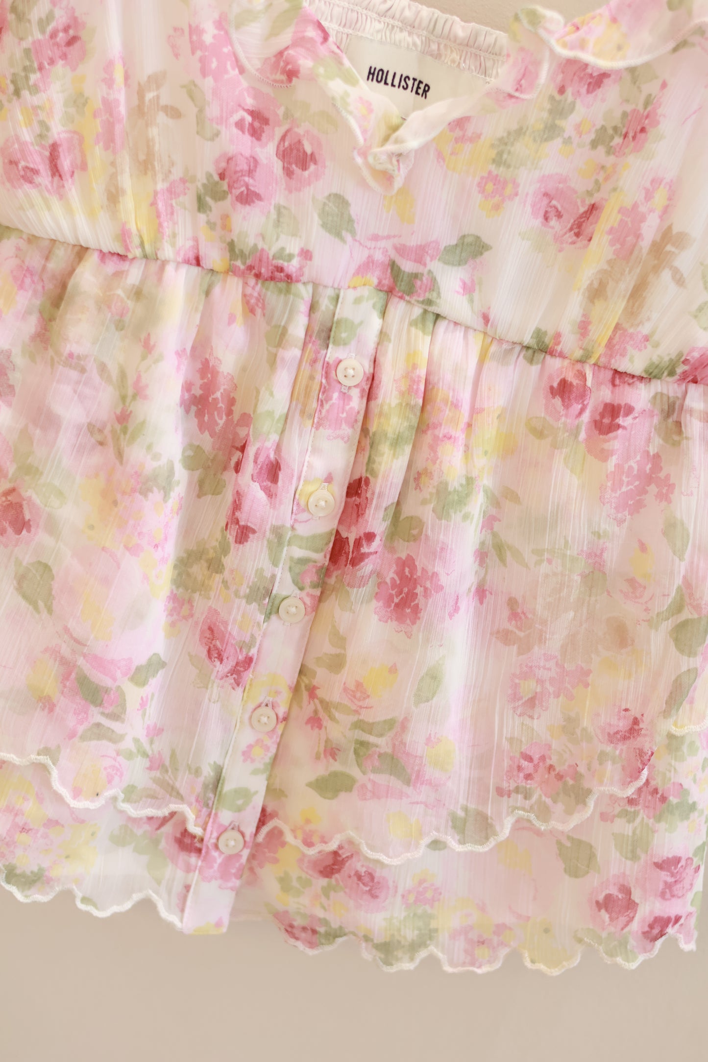 HOLLISTER Easy Chiffon Babydoll Top