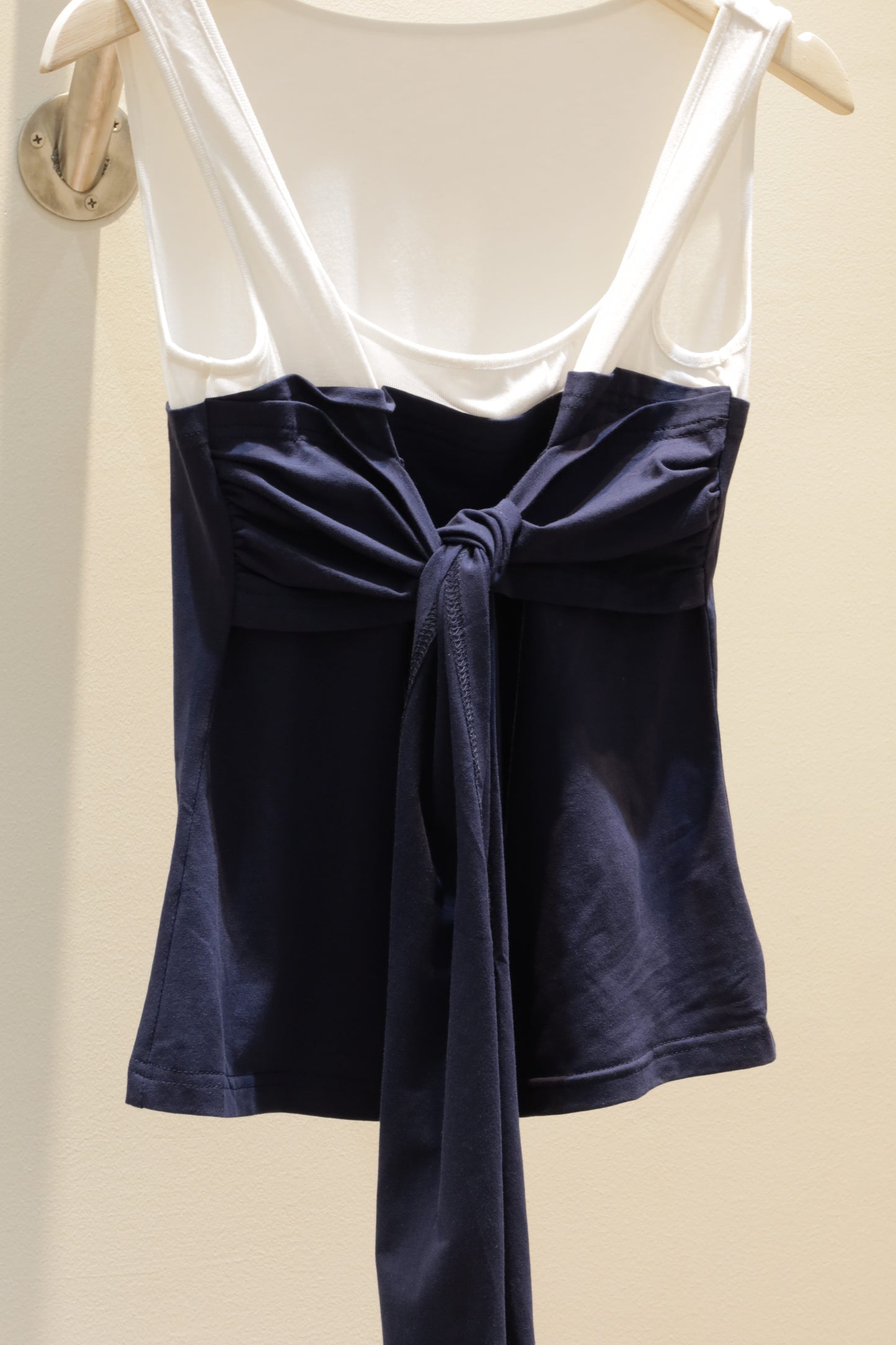 Navy tied tank top