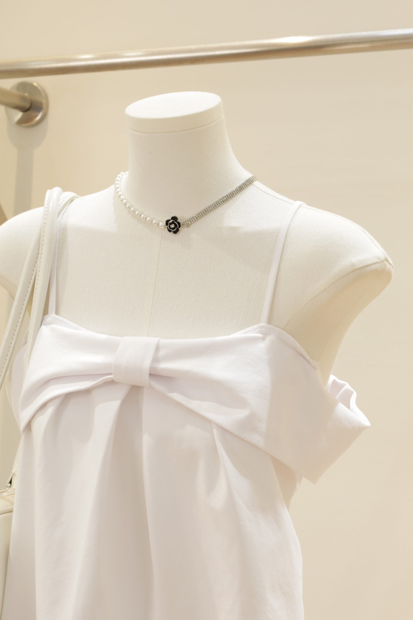 Ribbon off shoulder white top