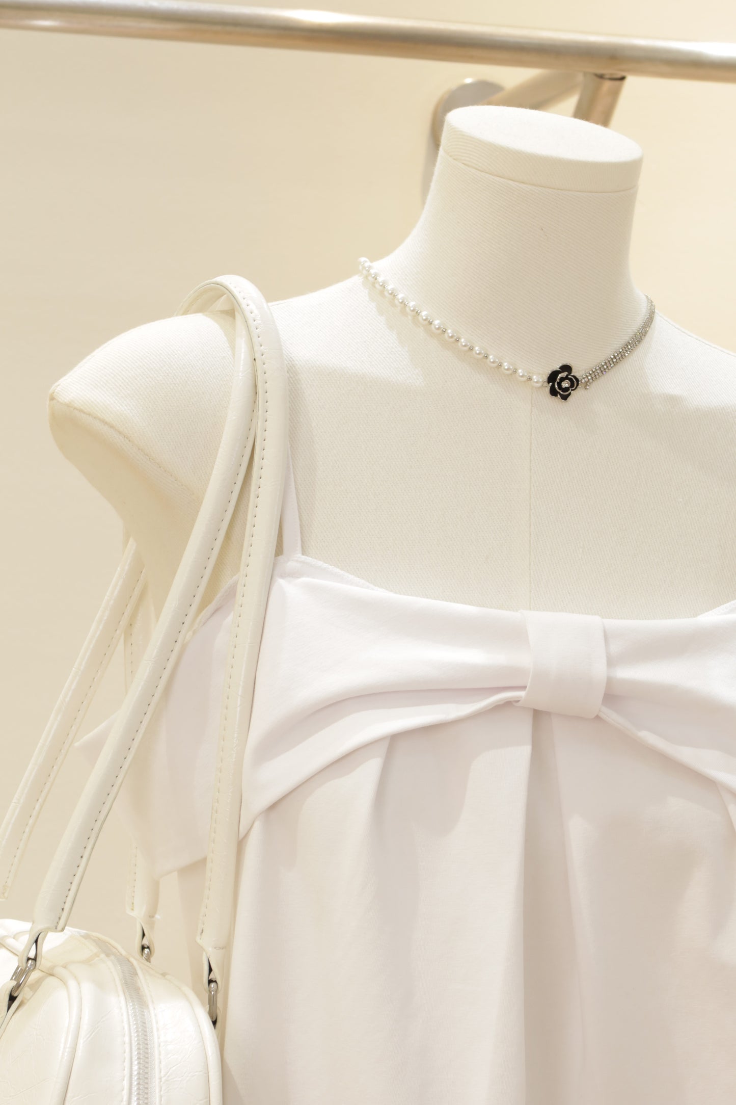 Ribbon off shoulder white top