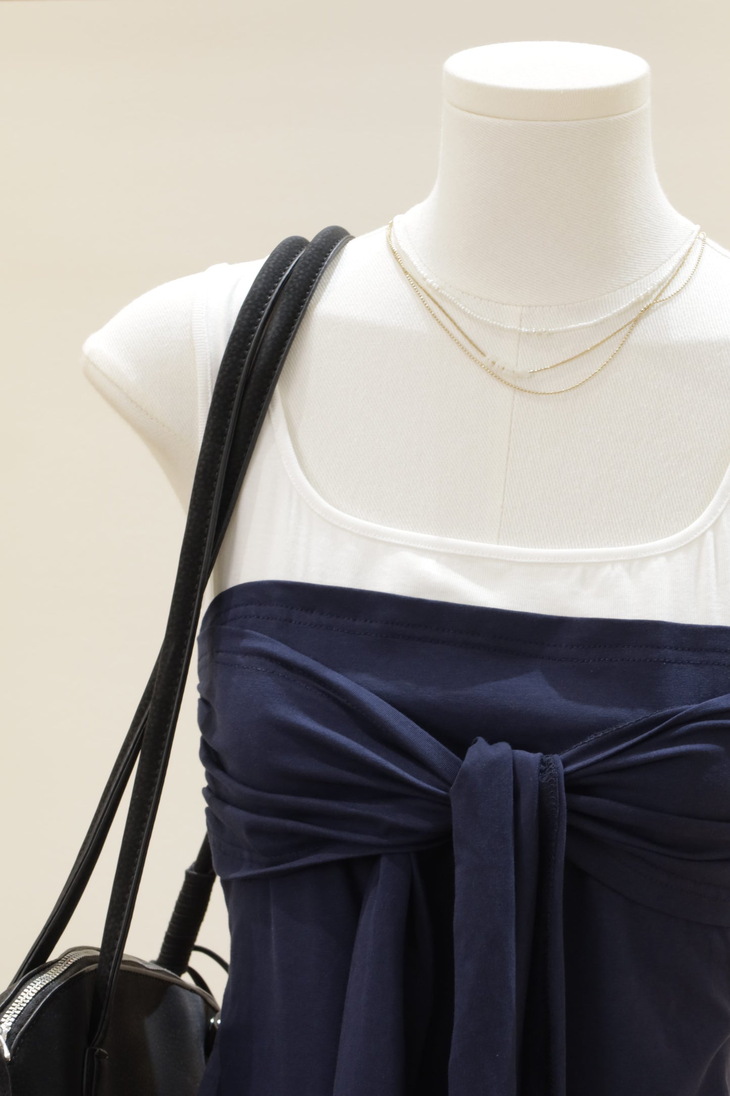 Navy tied tank top