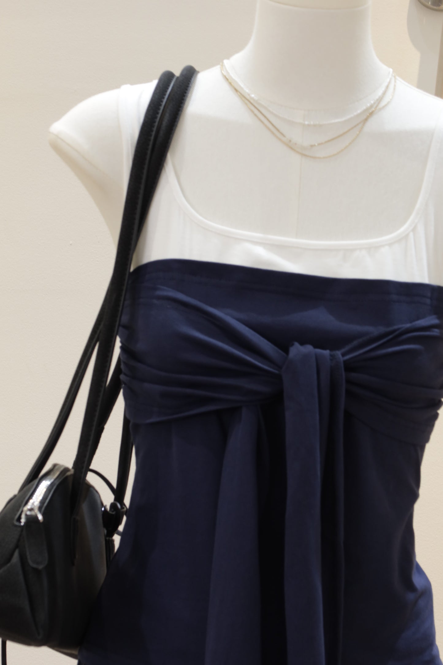 Navy tied tank top