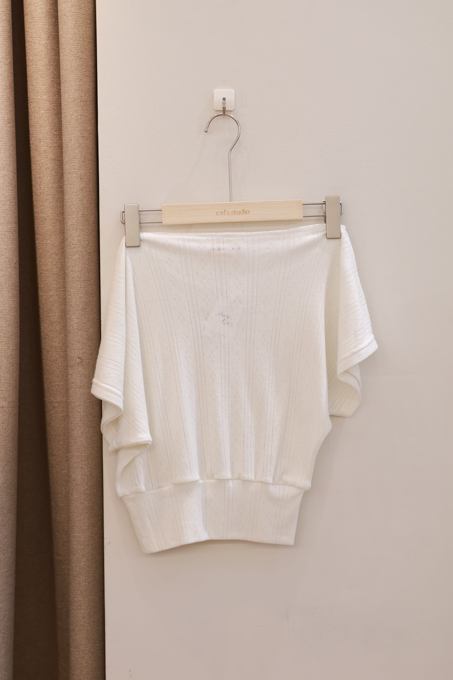 MAISON CHER Loose Pointelle Offshoulder