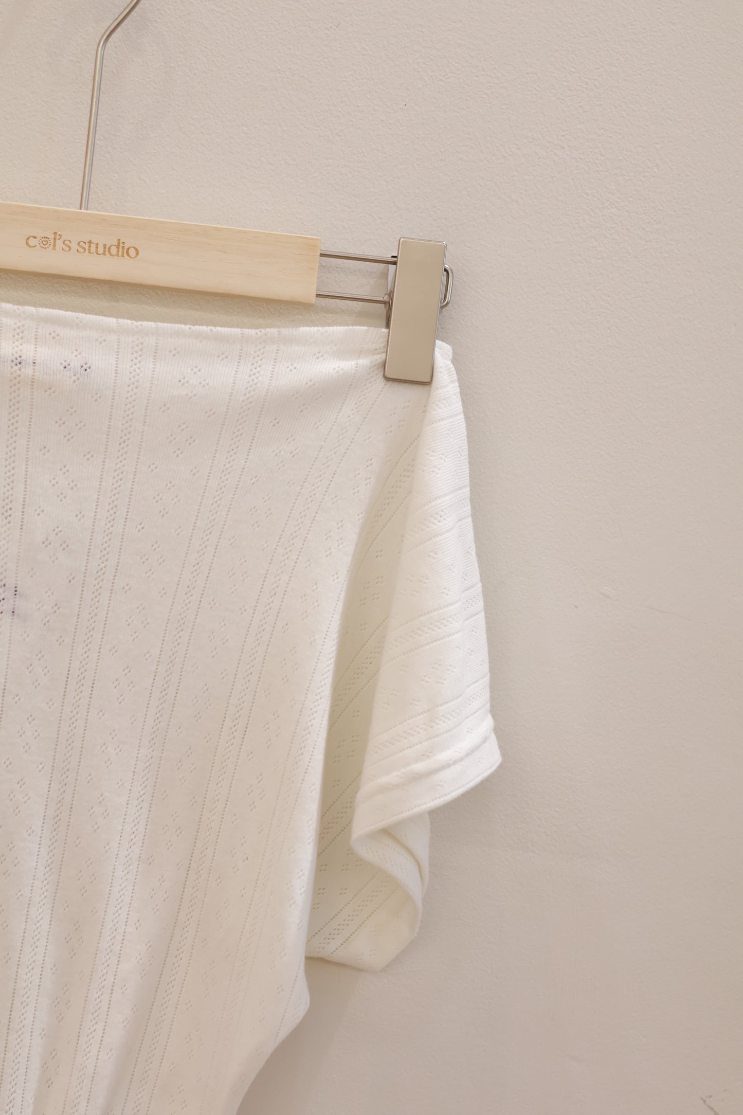 MAISON CHER Loose Pointelle Offshoulder