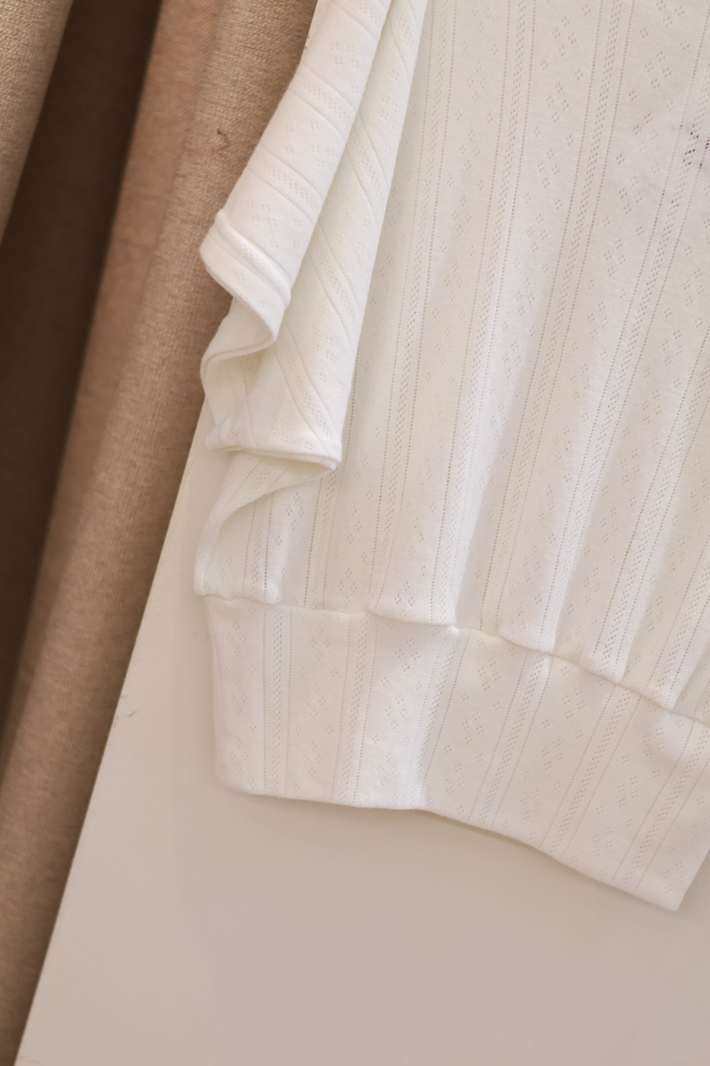 MAISON CHER Loose Pointelle Offshoulder