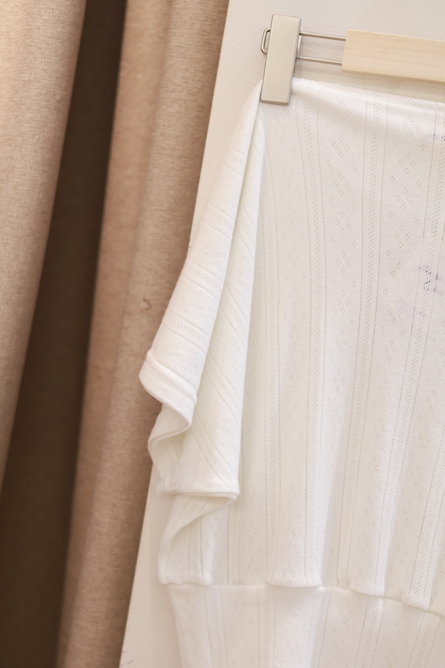 MAISON CHER Loose Pointelle Offshoulder
