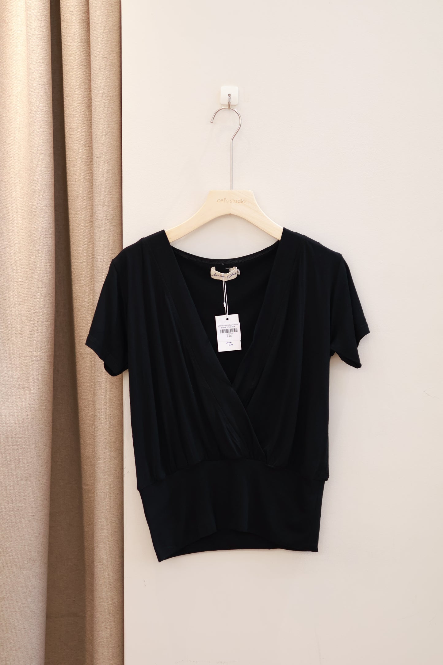 MAISON CHER Katun Odette Bubble V-Neck