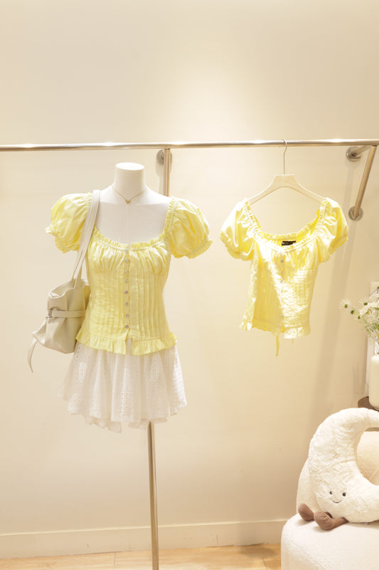 Yellow dottie top