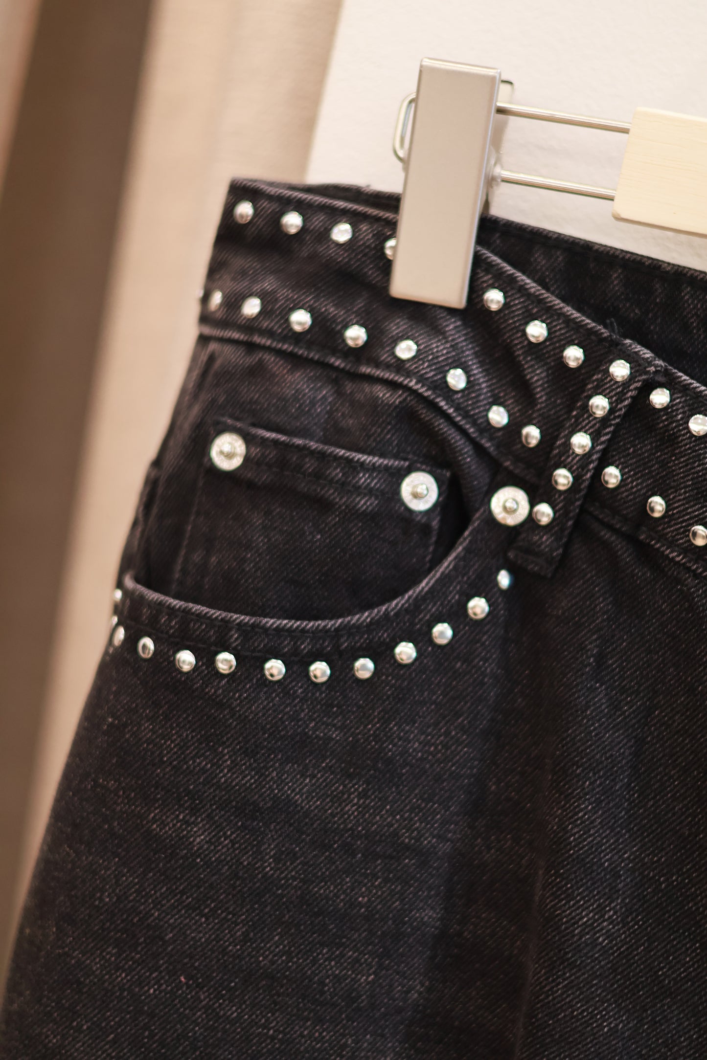 Edikted Petite Quincy Studded Low Rise Baggy Jeans