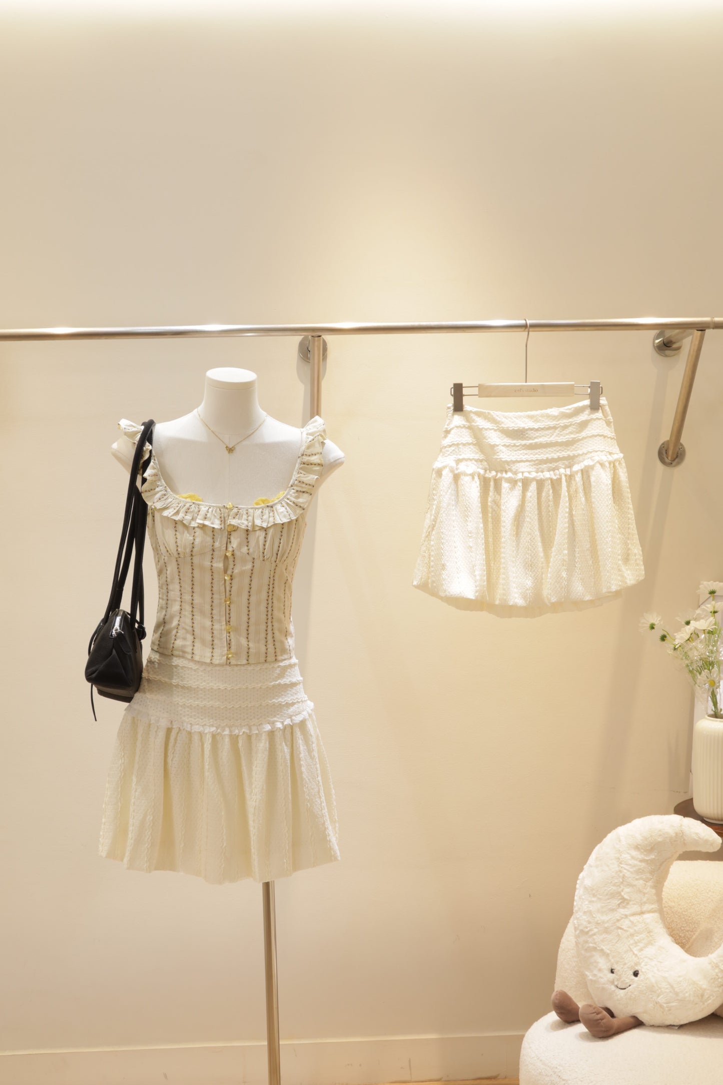 Beige dottie skirt