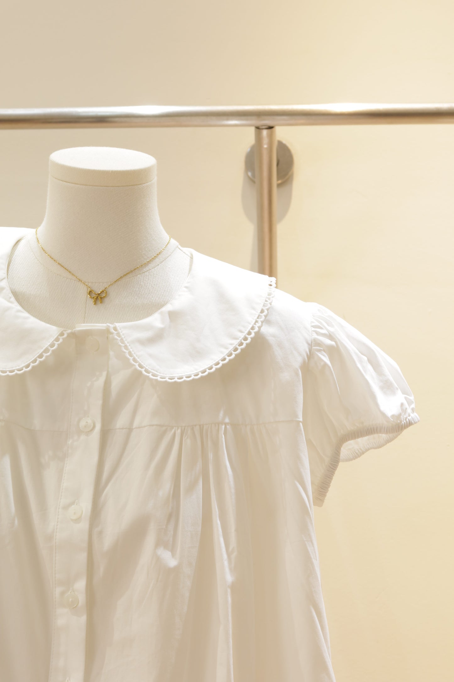 White short sleeve babydoll top