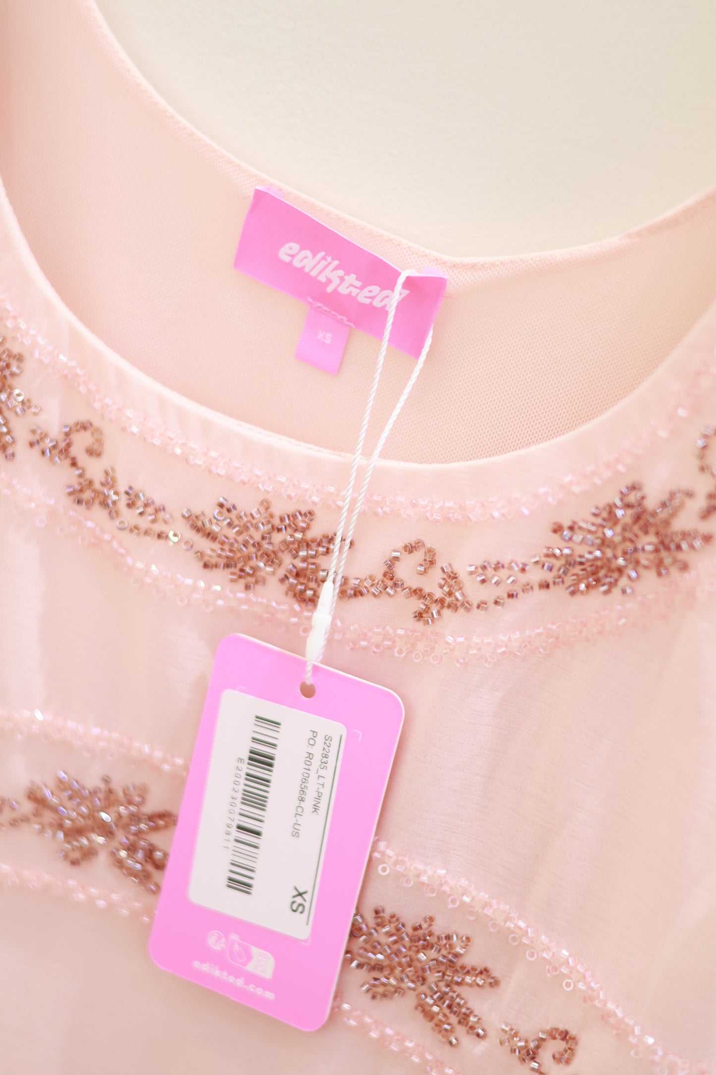 Edikted Isiadora Beaded Scoop Neck Tank Top