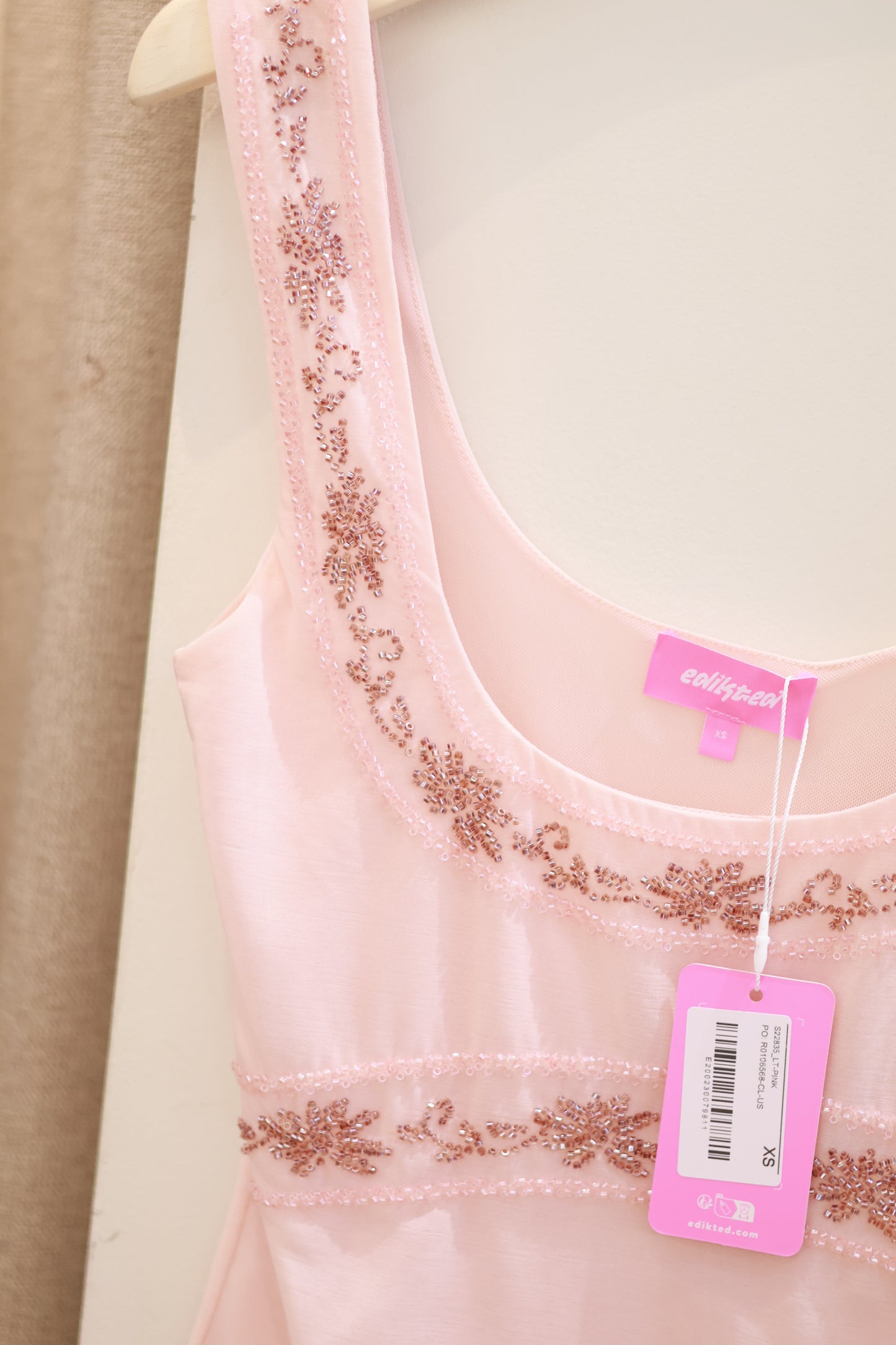 Edikted Isiadora Beaded Scoop Neck Tank Top