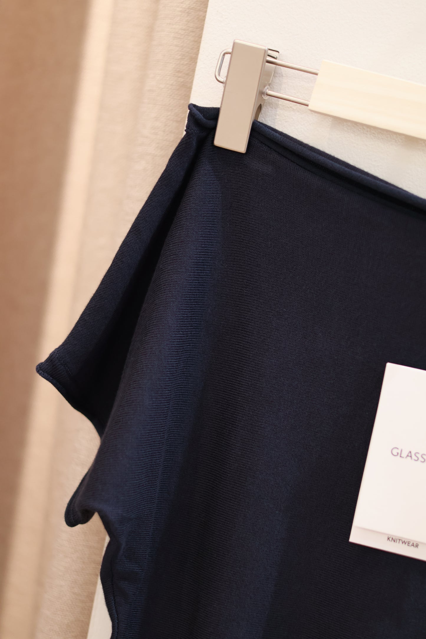 Glassons Off Shoulder Knit Top- NAVY