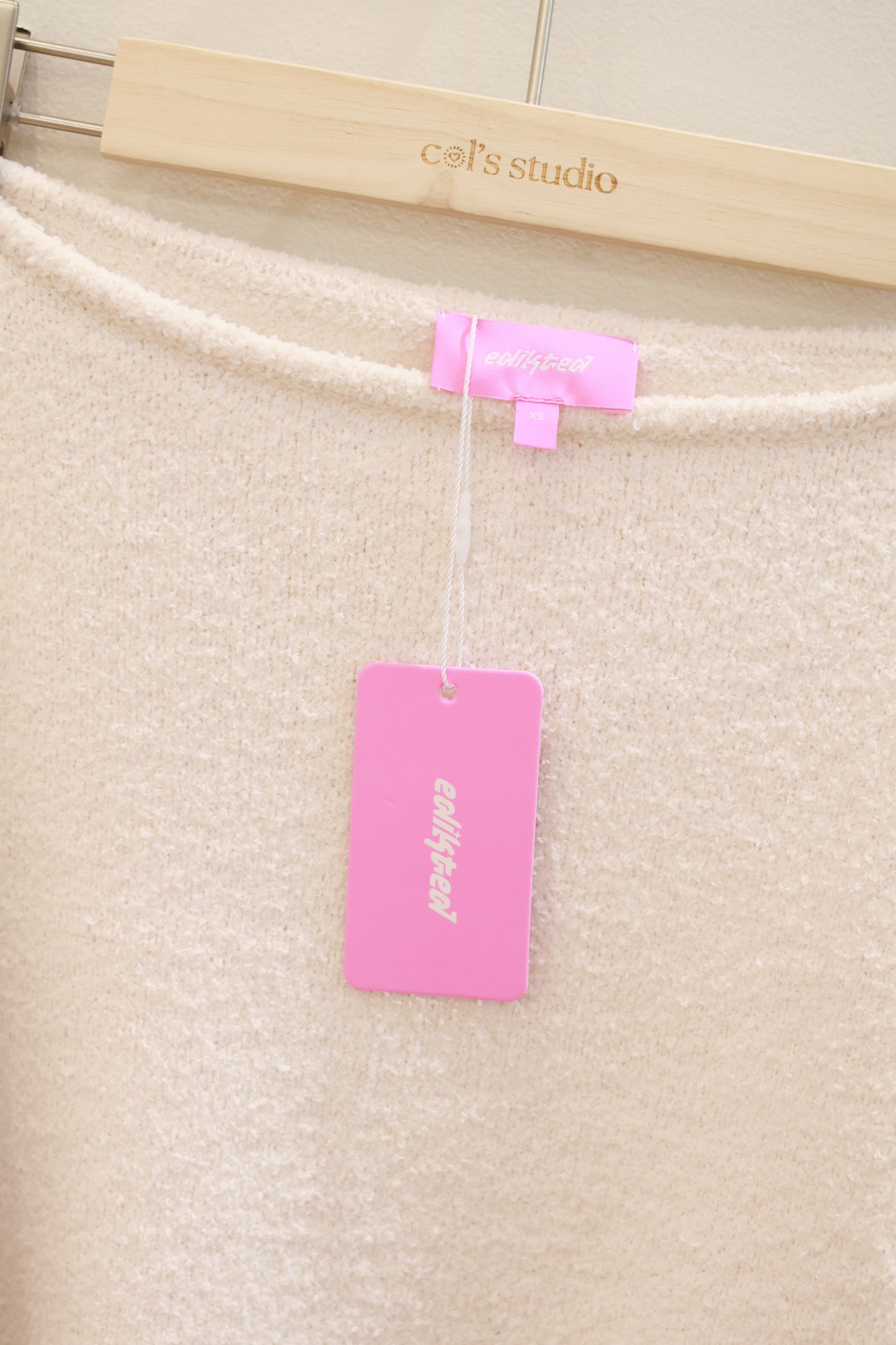 Edikted Plush Oversized Asymmetric Sweater