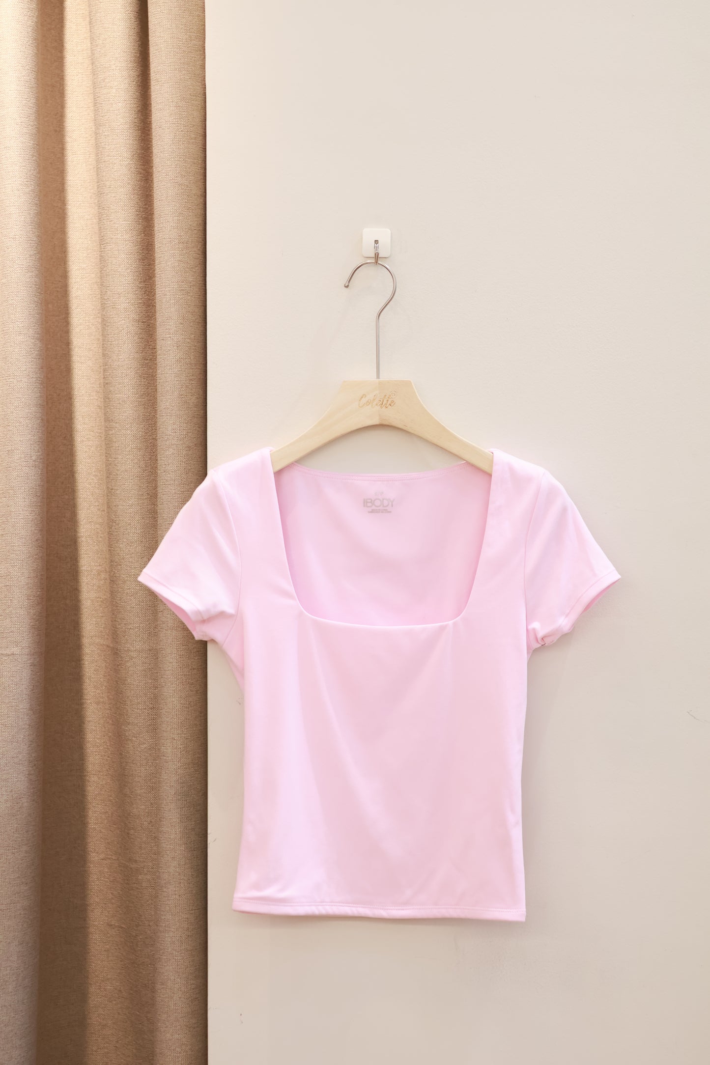 COTTON ON BABY PINK SQUARE NECK TOP