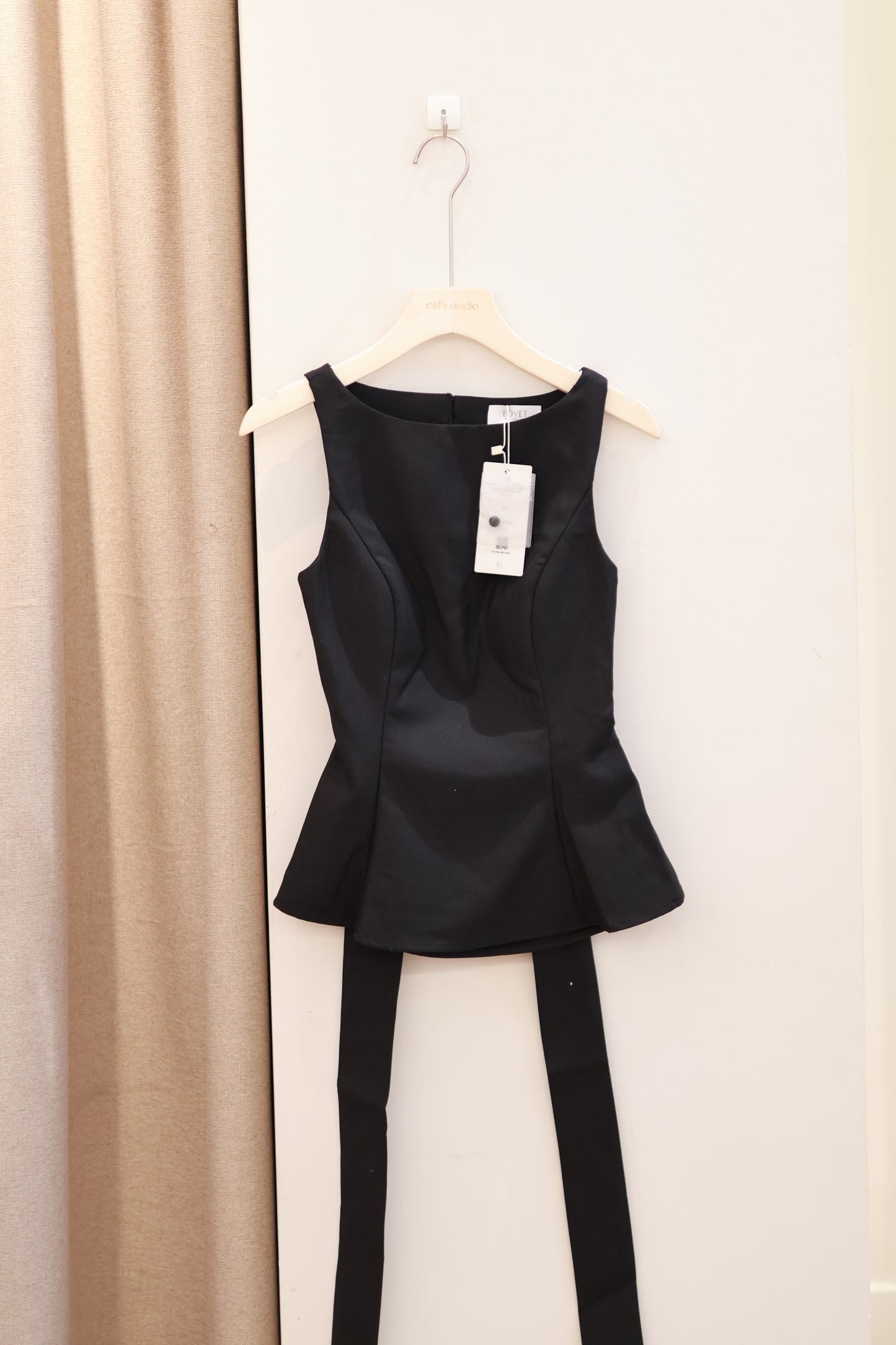 LOVET Claudette Padded Tie-Back Top Black-