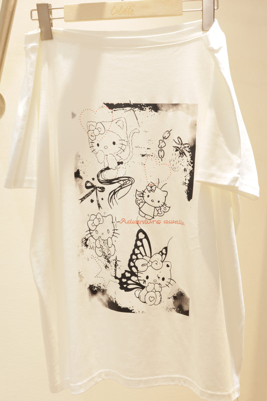 Hello kitty half shoulder tee