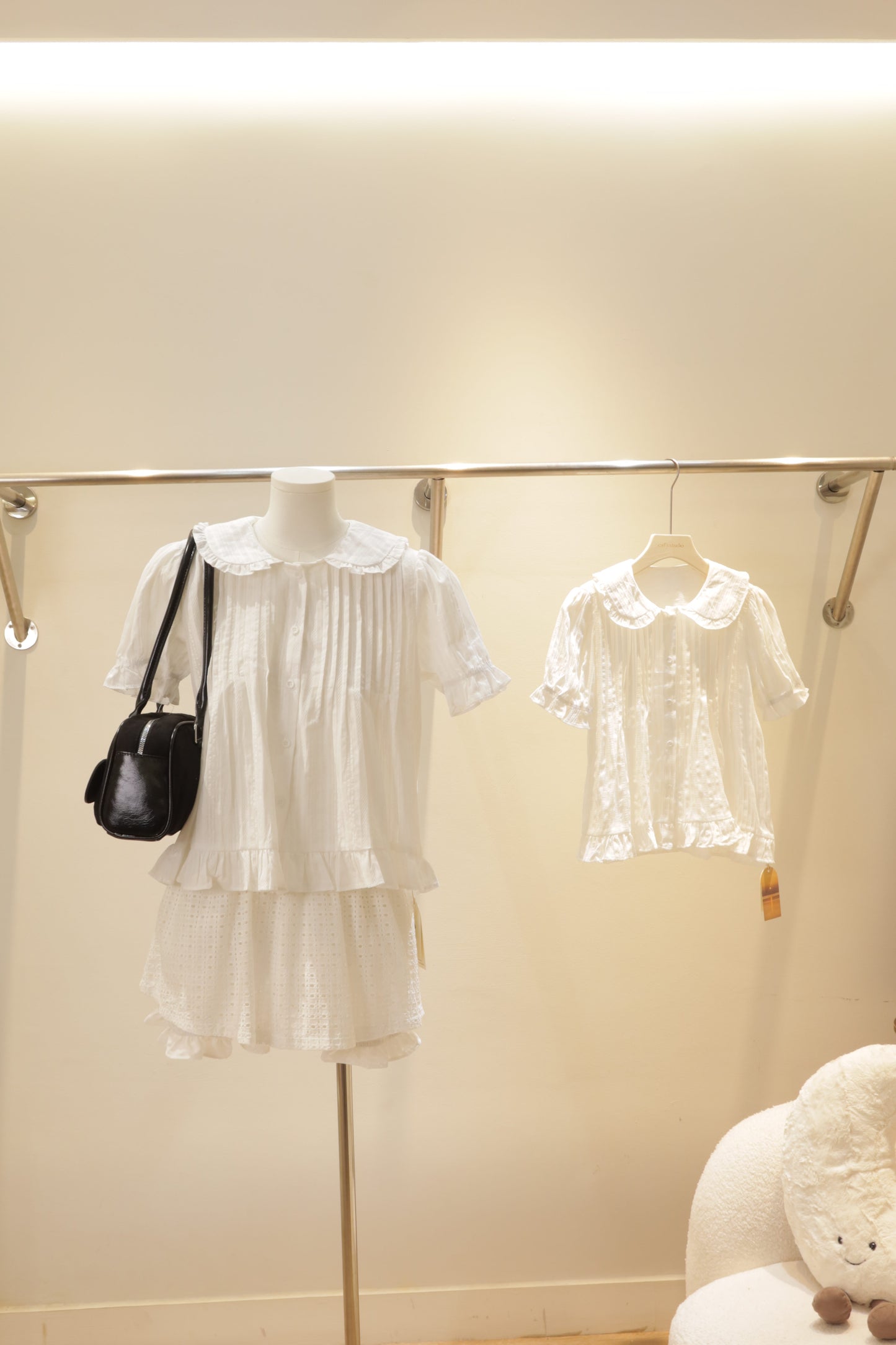 Flowy white babydoll top