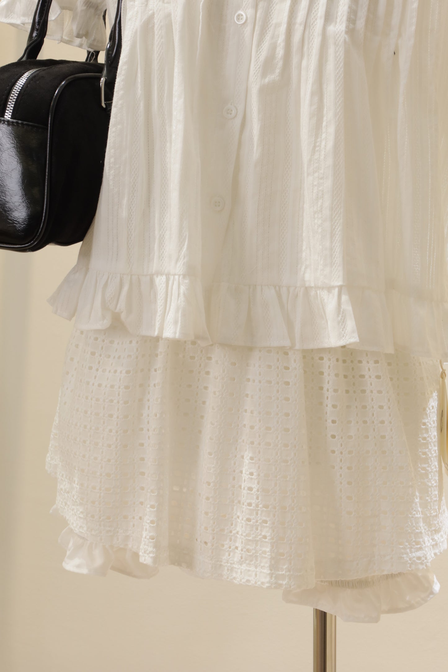 Flowy white babydoll top