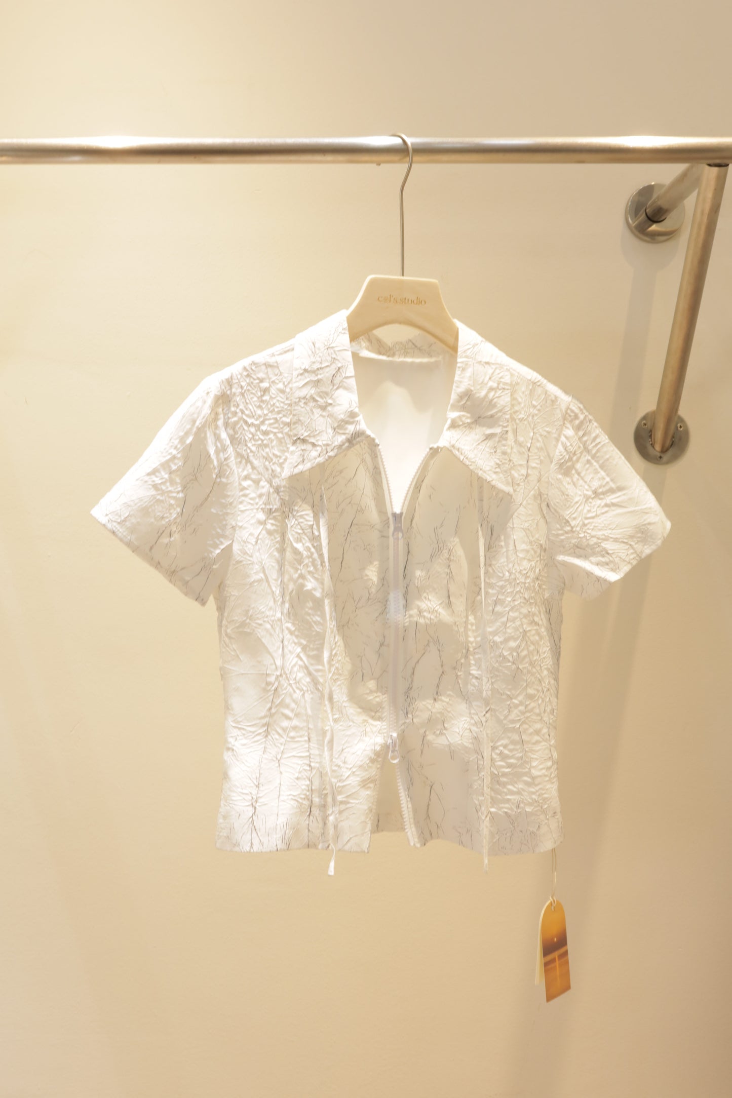 Marbled doubled zippered short sleeve