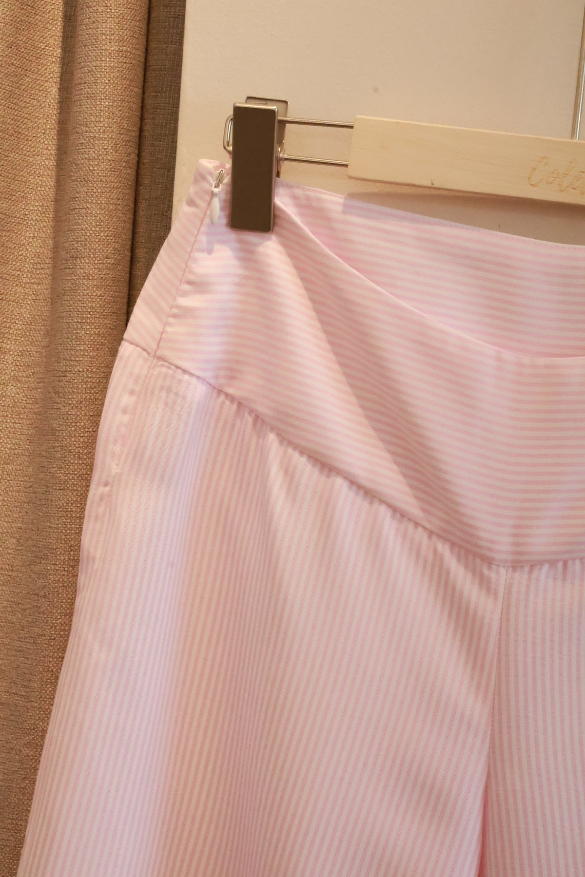 AUD Mid-Low Waist Striped Casual Pants