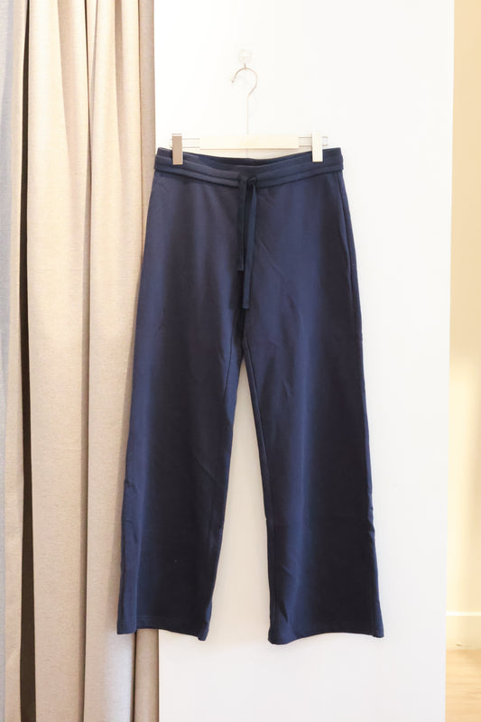 AUD Drawstring Wide-Leg Casual Pants- navy