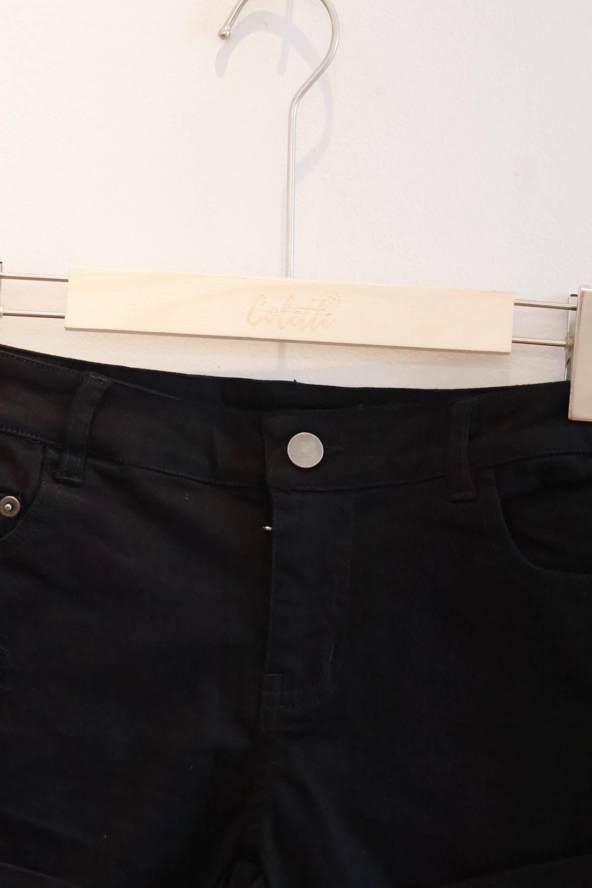 AUD Mid-Low Waist Distressed Denim Shorts