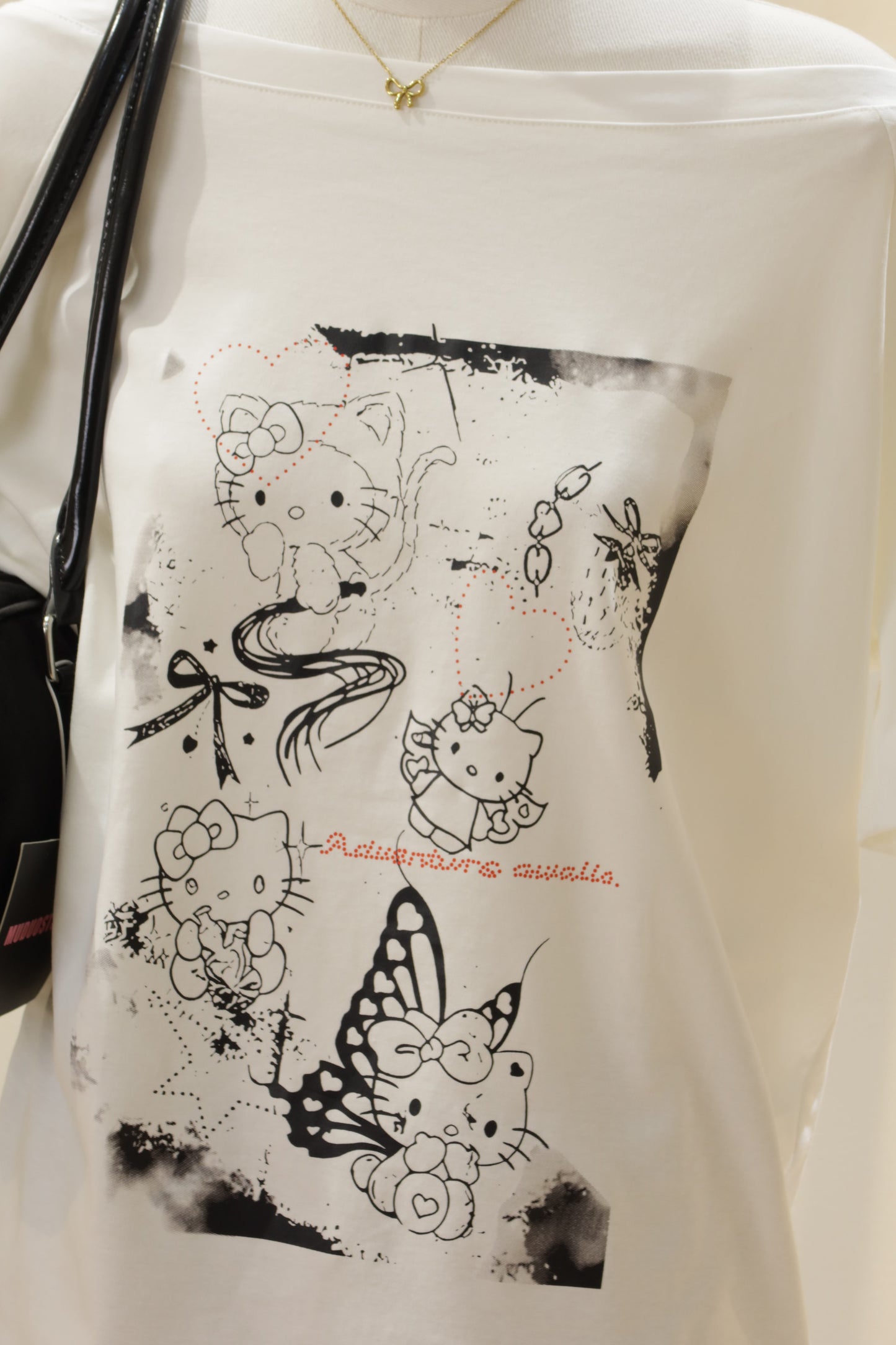 Hello kitty half shoulder tee