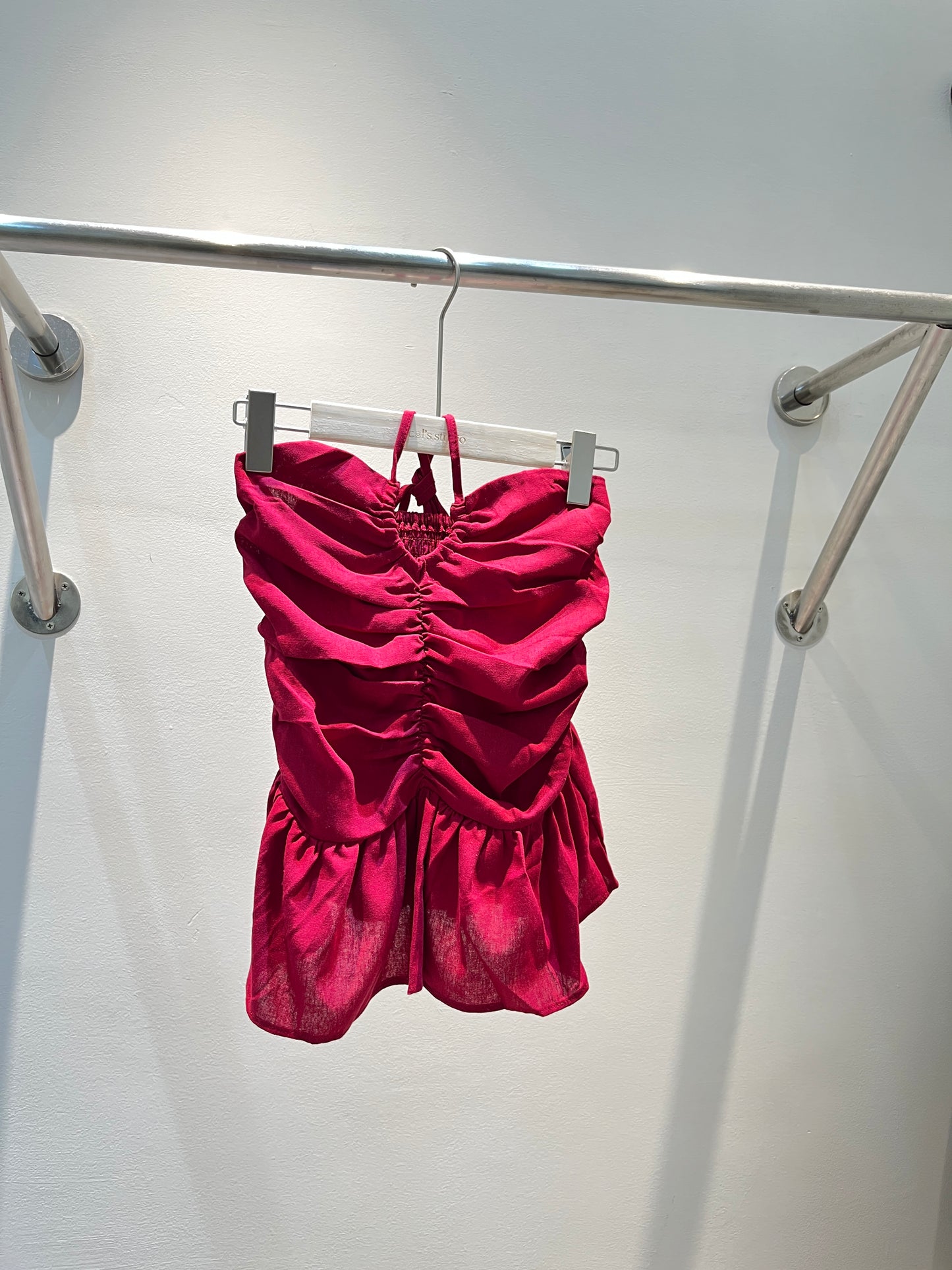 LINEN LIKE HALTER TOP