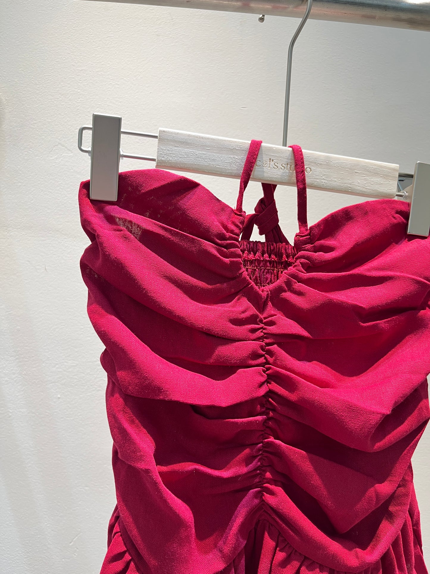 LINEN LIKE HALTER TOP