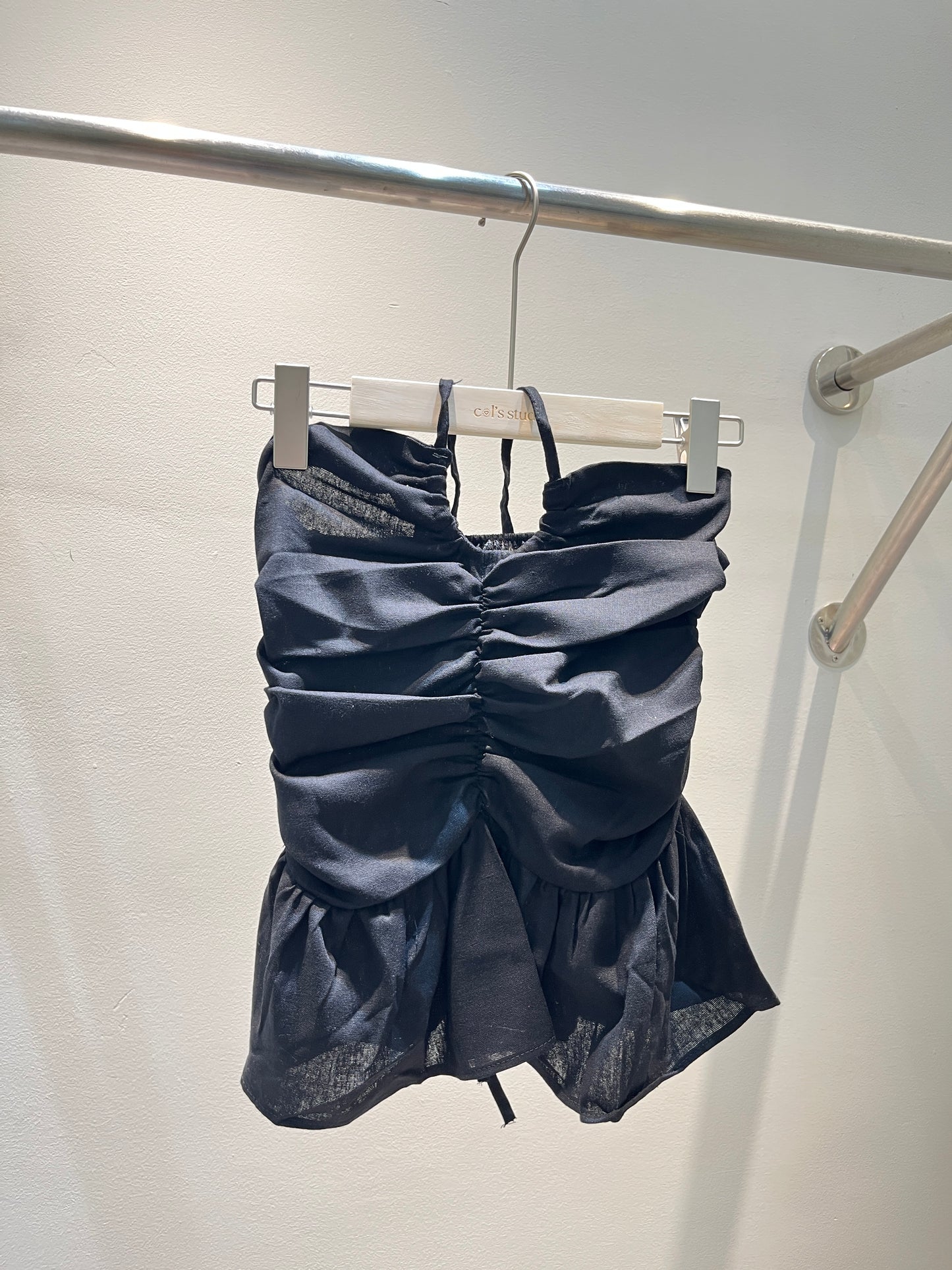 LINEN LIKE HALTER TOP