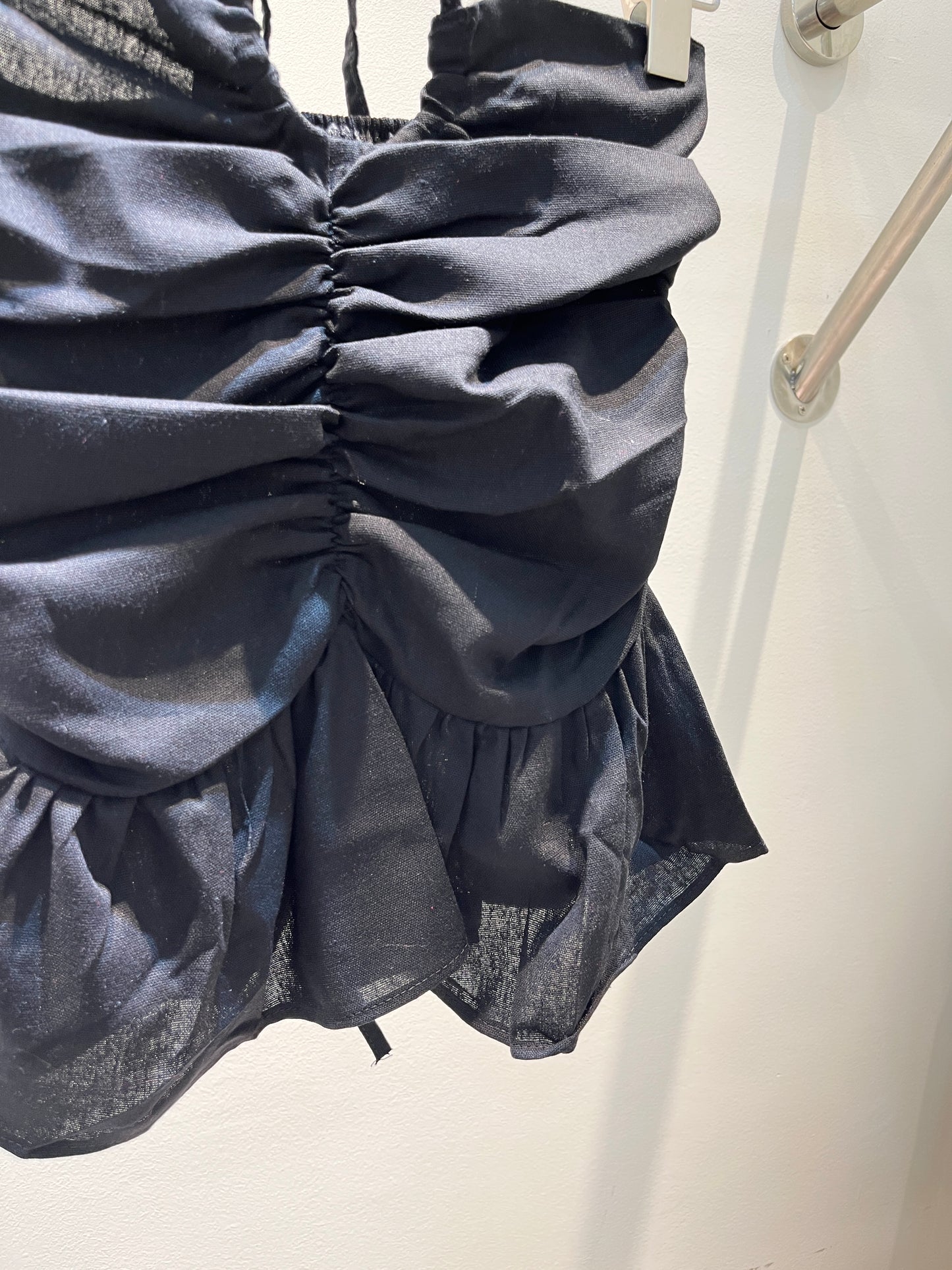 LINEN LIKE HALTER TOP