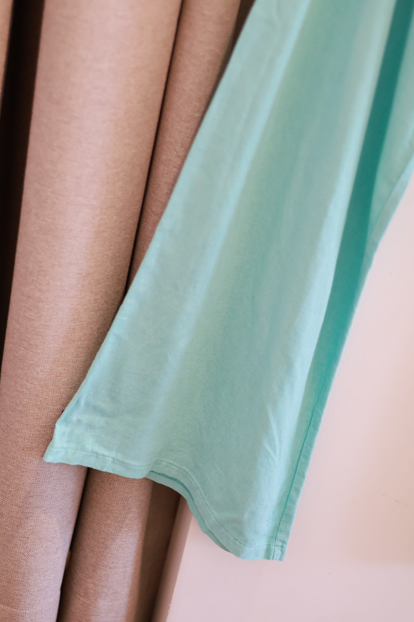 SUBDUED LINEN FOLD OVER PANTS (TEAL)