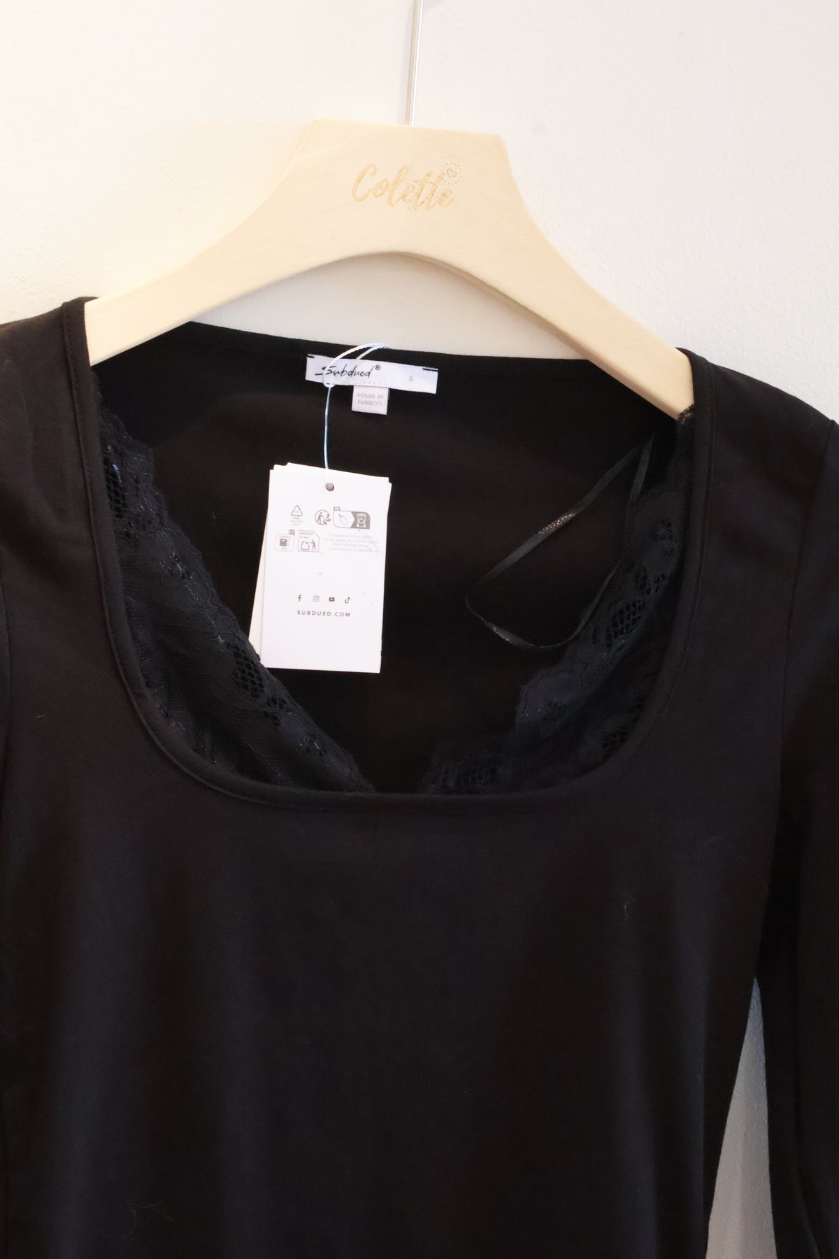Subdued Black Lace Long Sleeve Top