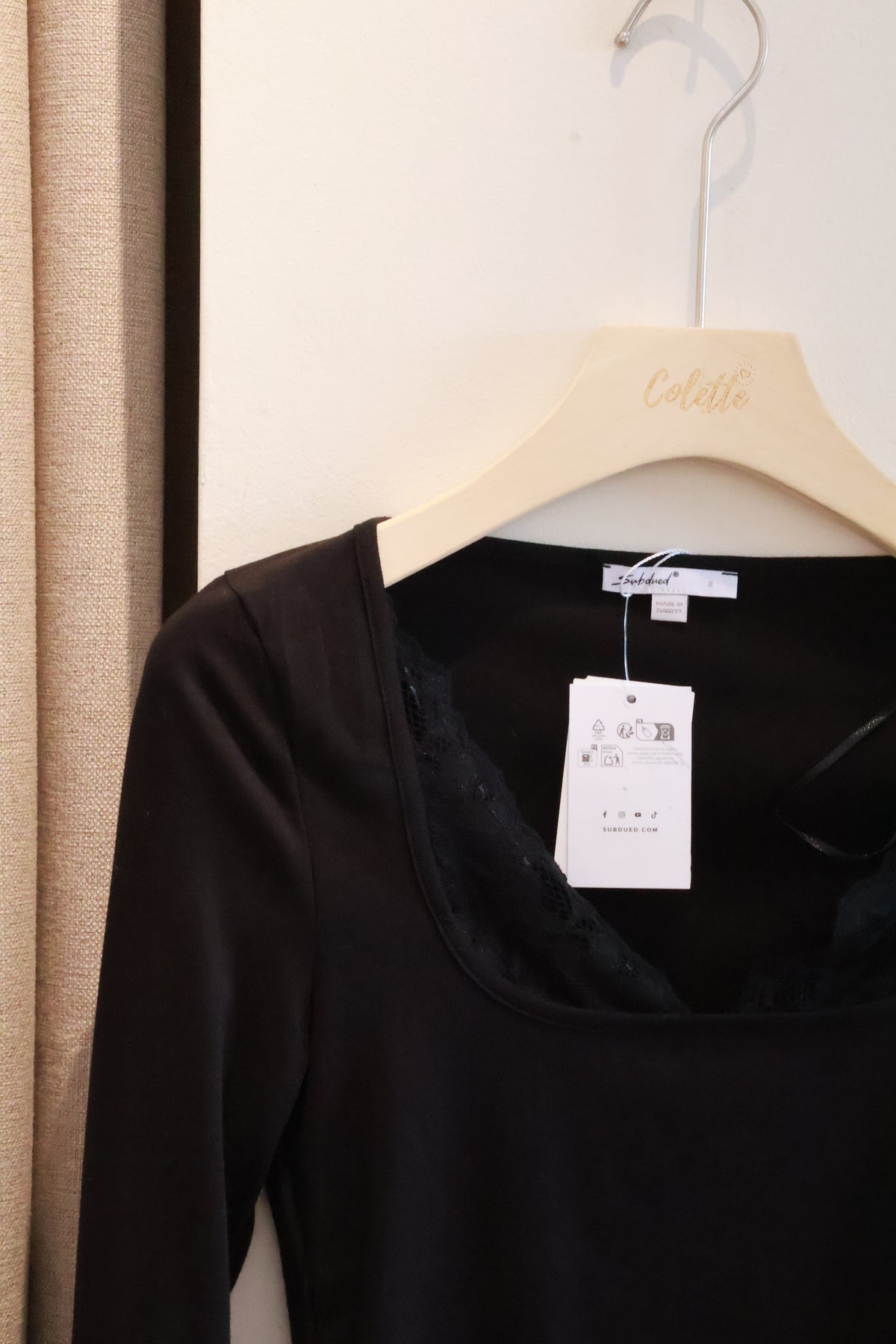 Subdued Black Lace Long Sleeve Top