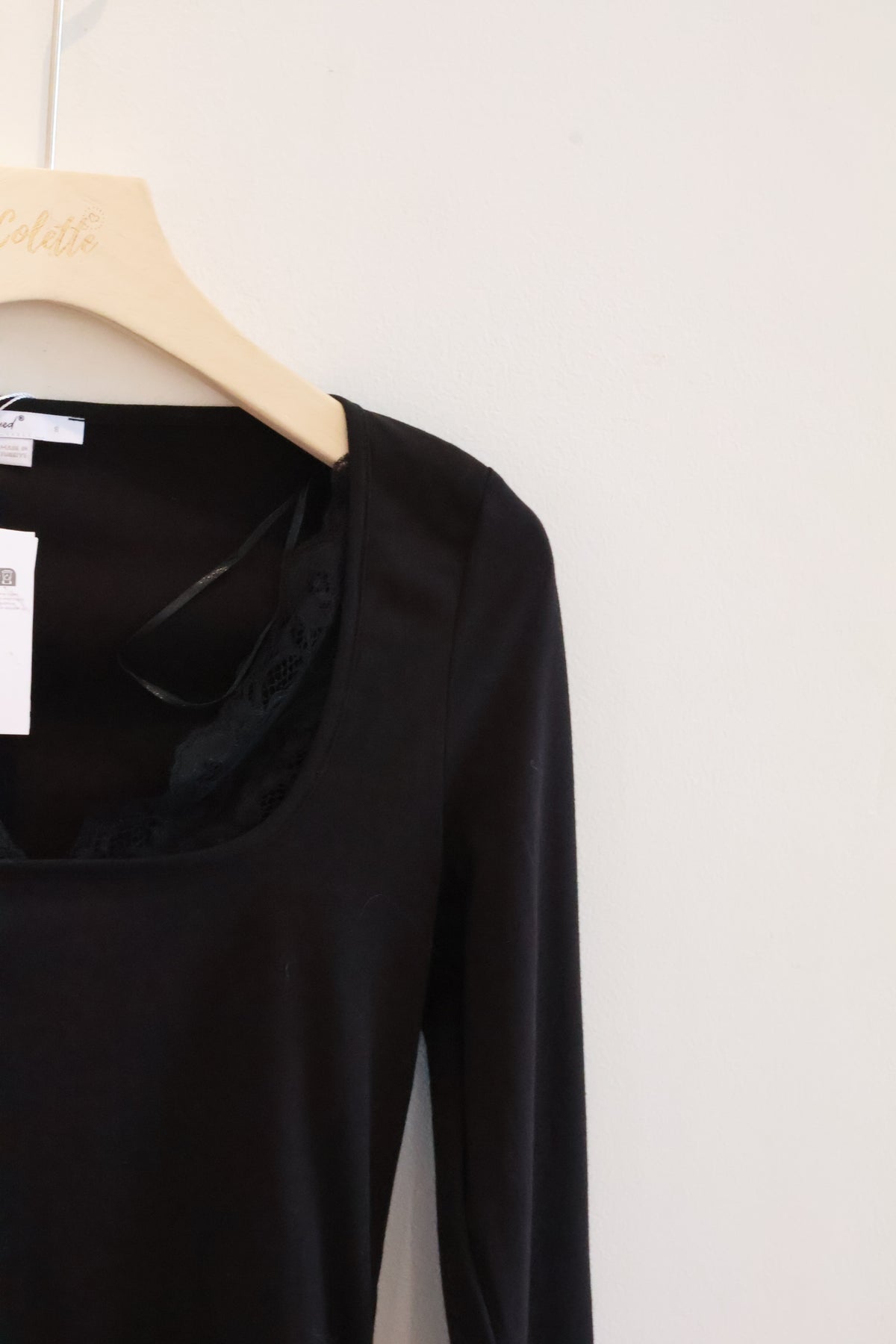 Subdued Black Lace Long Sleeve Top