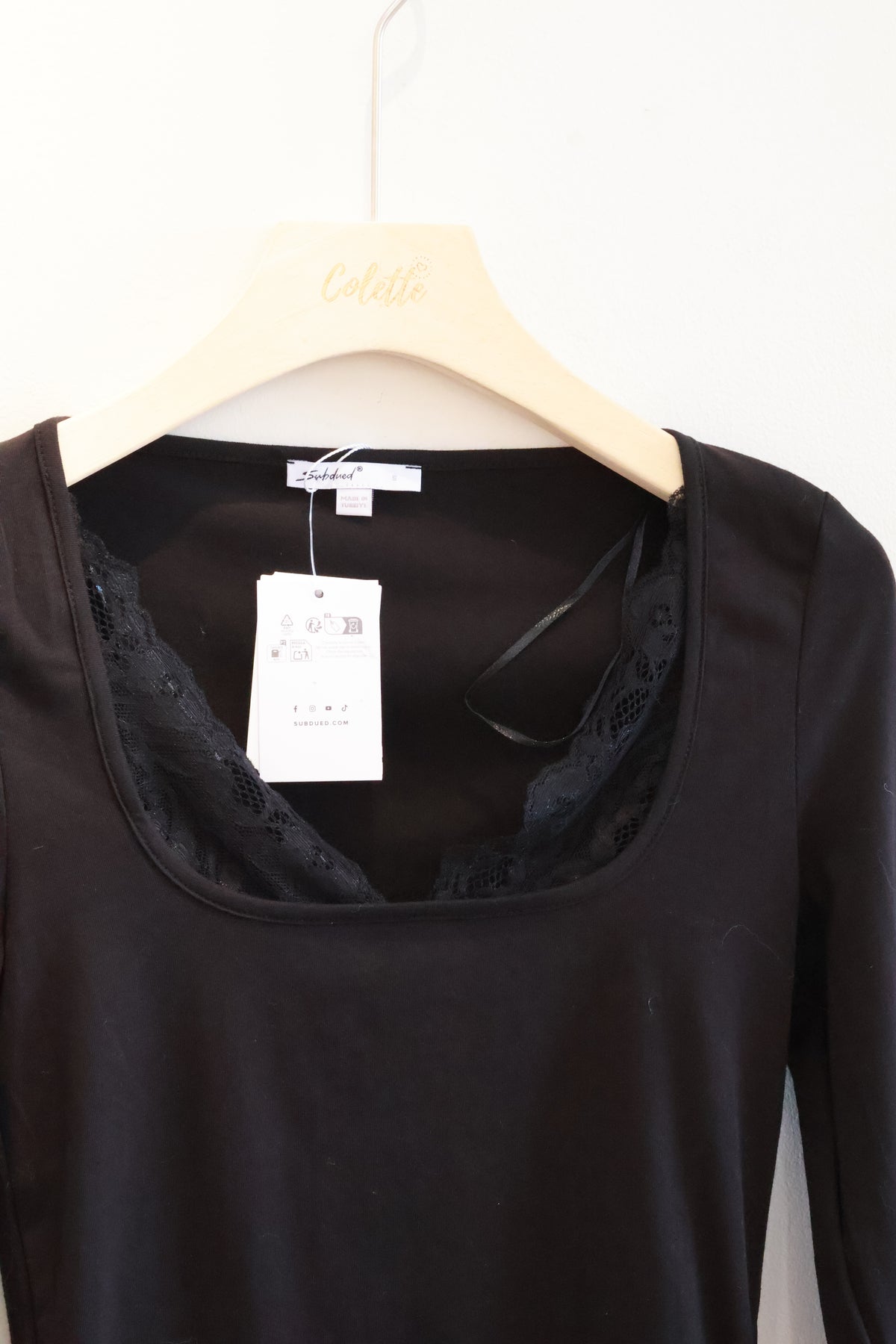 Subdued Black Lace Long Sleeve Top